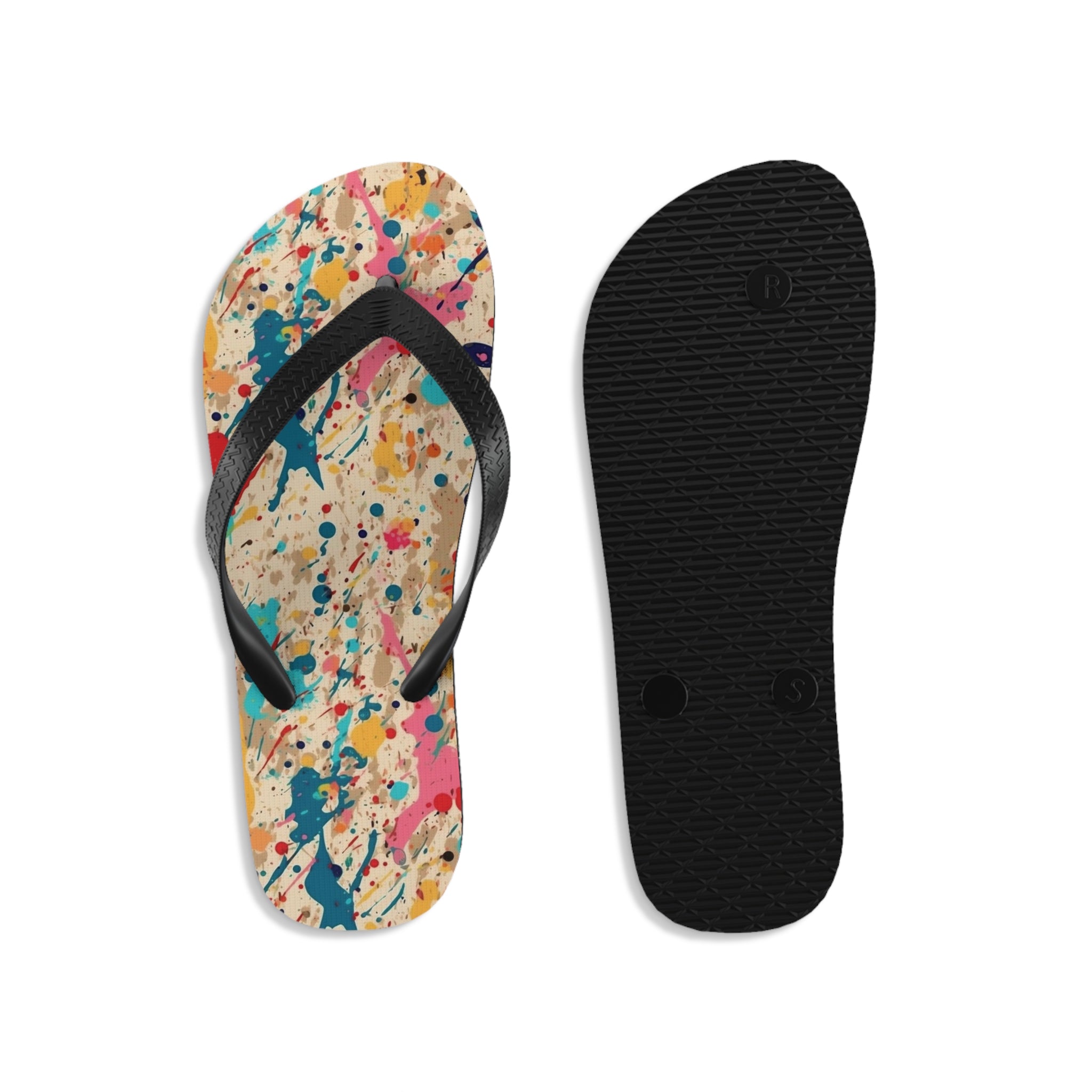 Unisex Flip-Flops (AOP) - Seamless Color Splatter Designs 05