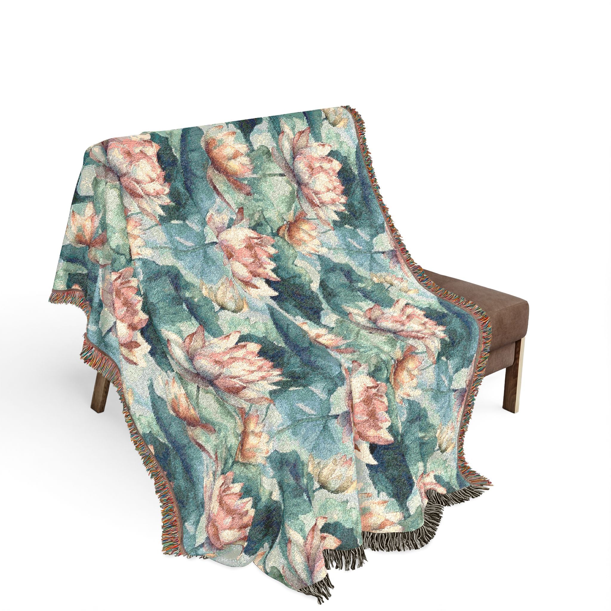 Woven Throw Blanket — Reversible Cozy Check Pattern for Living Room & Cabin - Design 09