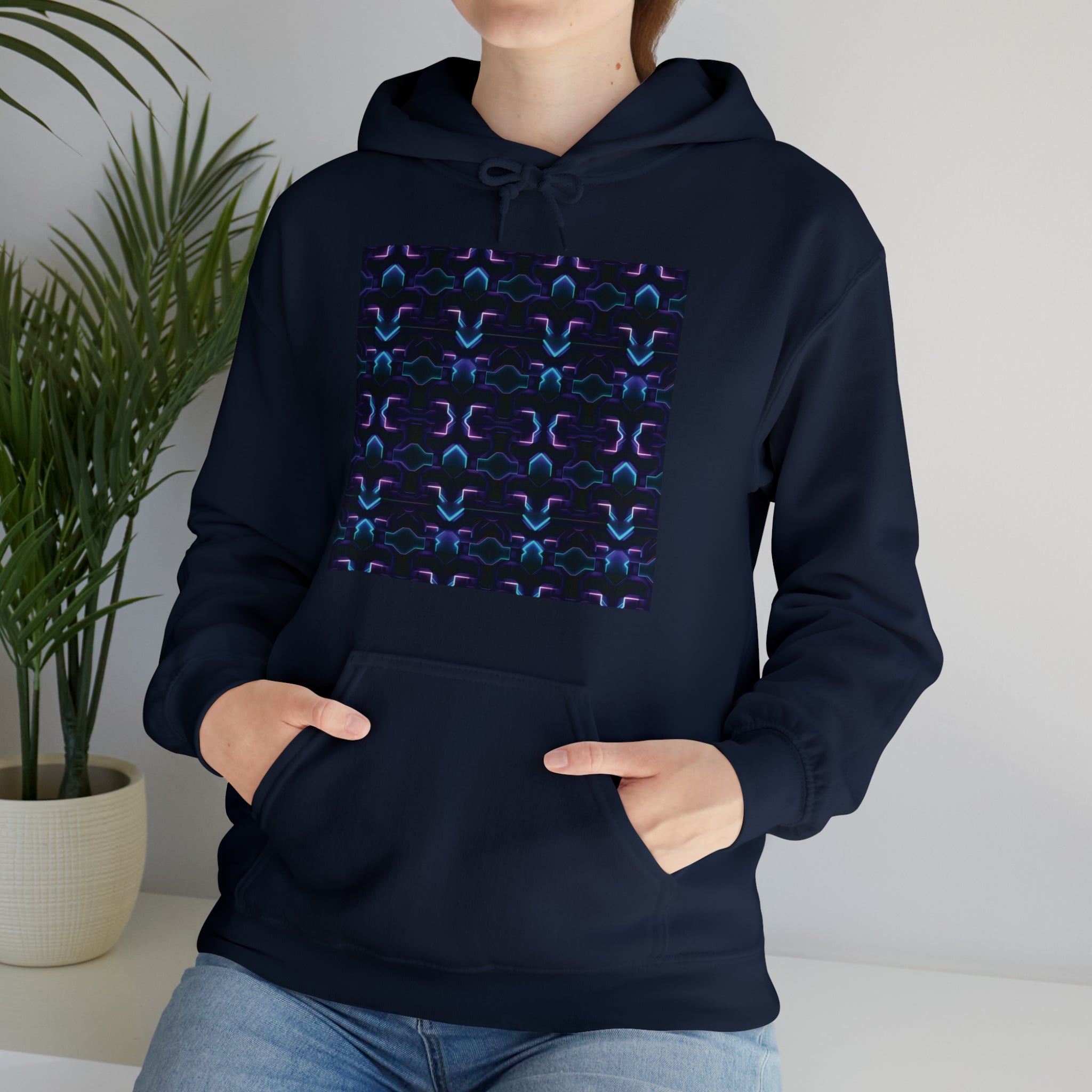 Unisex Heavy Blend™ Hooded Sweatshirt - Abstract Neon Designs 06