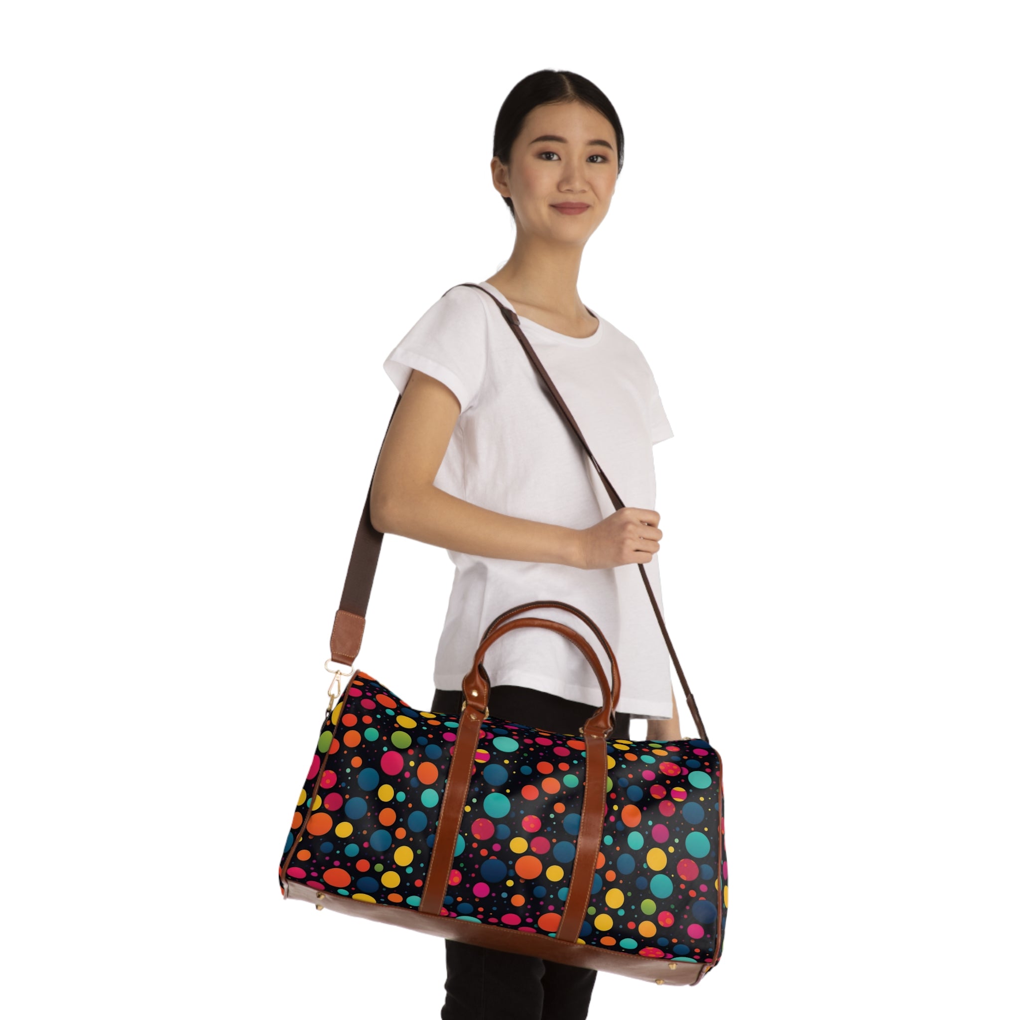 Waterproof Travel Bag (AOP) - Polka Dots Design 06