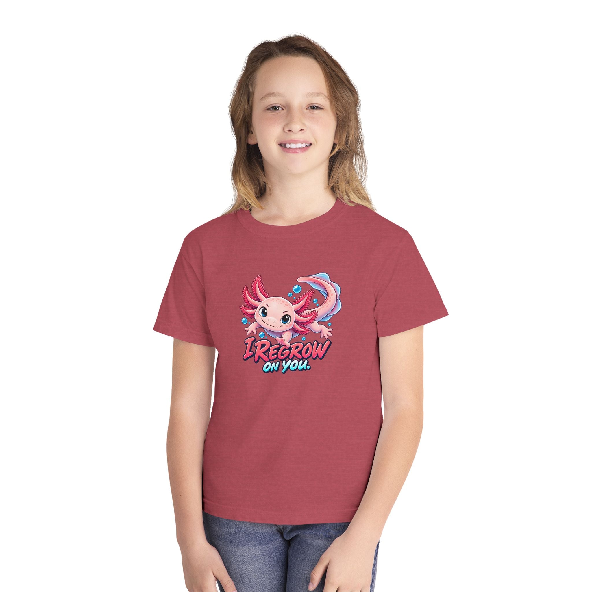 Youth Midweight Cotton Tee - Axolotl