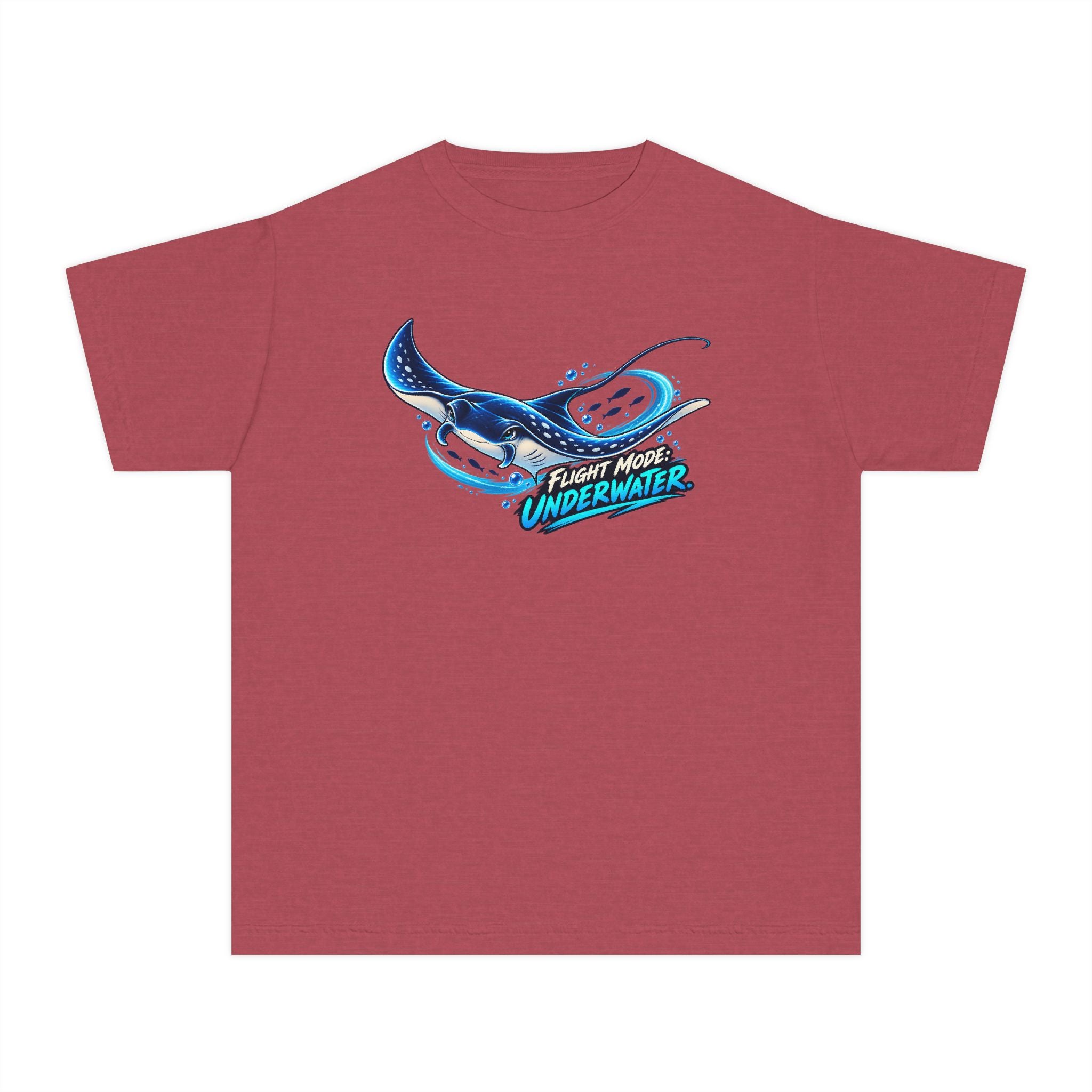 Youth Midweight Cotton Tee - Manta Ray