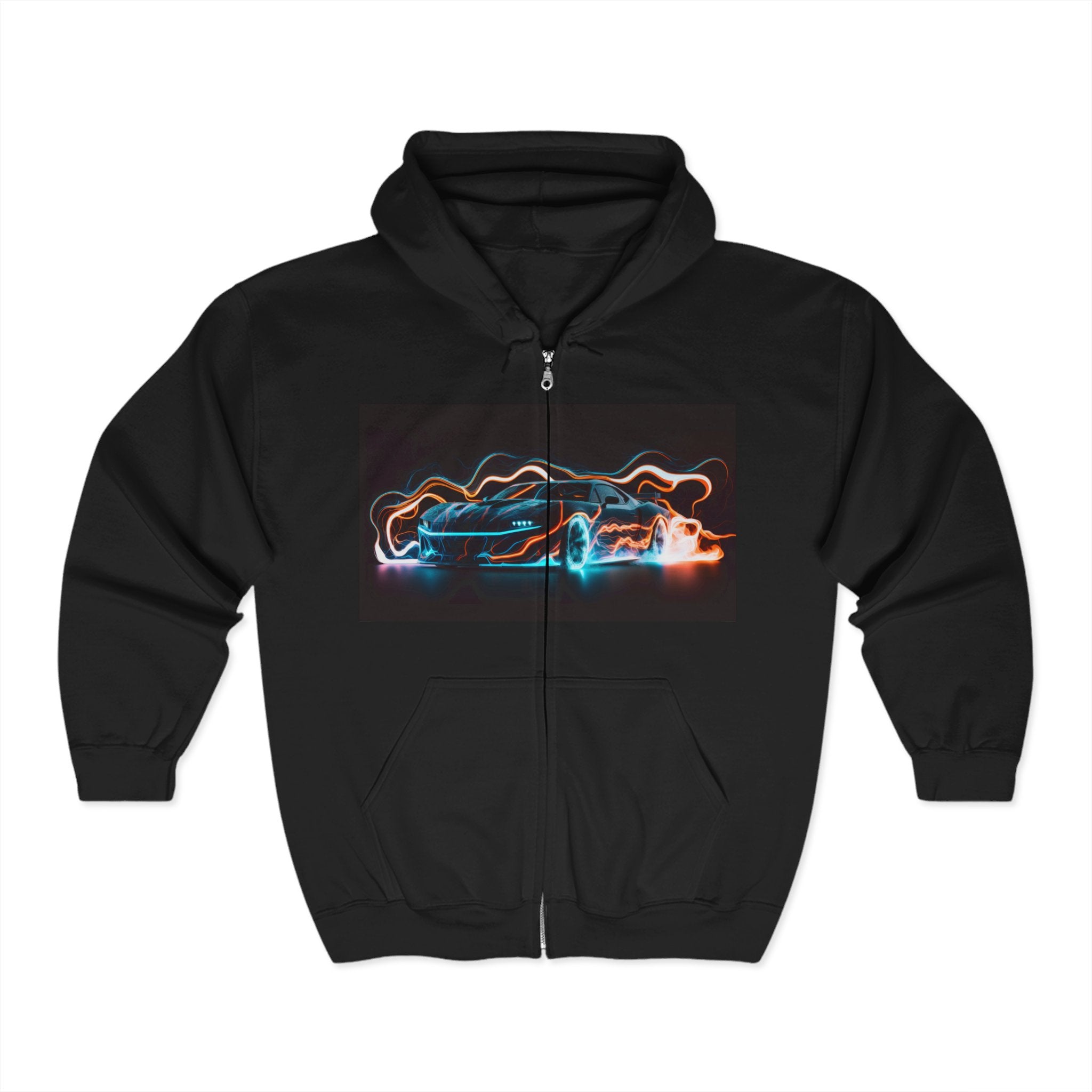Unisex Heavy Blend™ Full Zip Hooded Sweatshirt - Neon Car 14