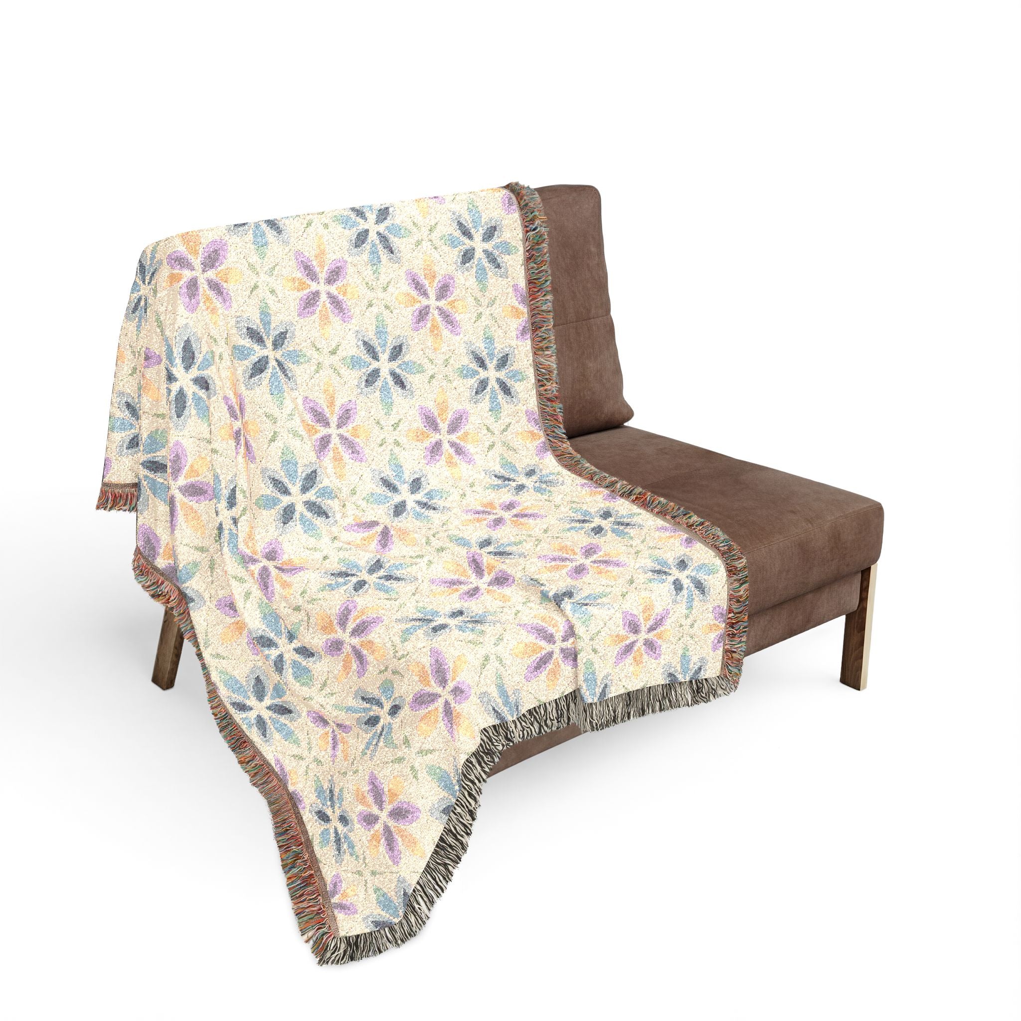 Woven Throw Blanket — Reversible Cozy Check Pattern for Living Room & Cabin - Design 10