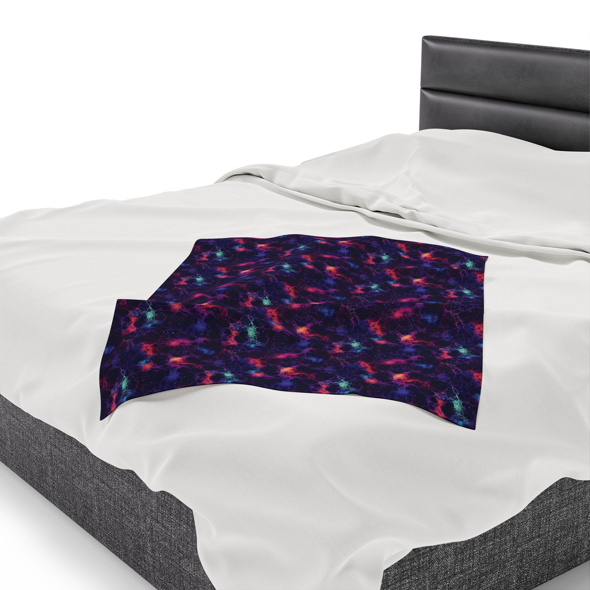 Velveteen Plush Blanket (AOP) - Fantasy Galaxies 08