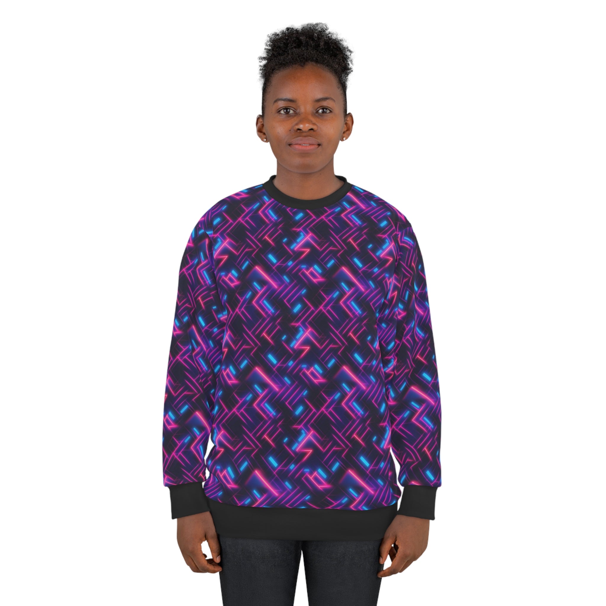 Unisex Sweatshirt (AOP) - Seamless Synthwave Designs 01