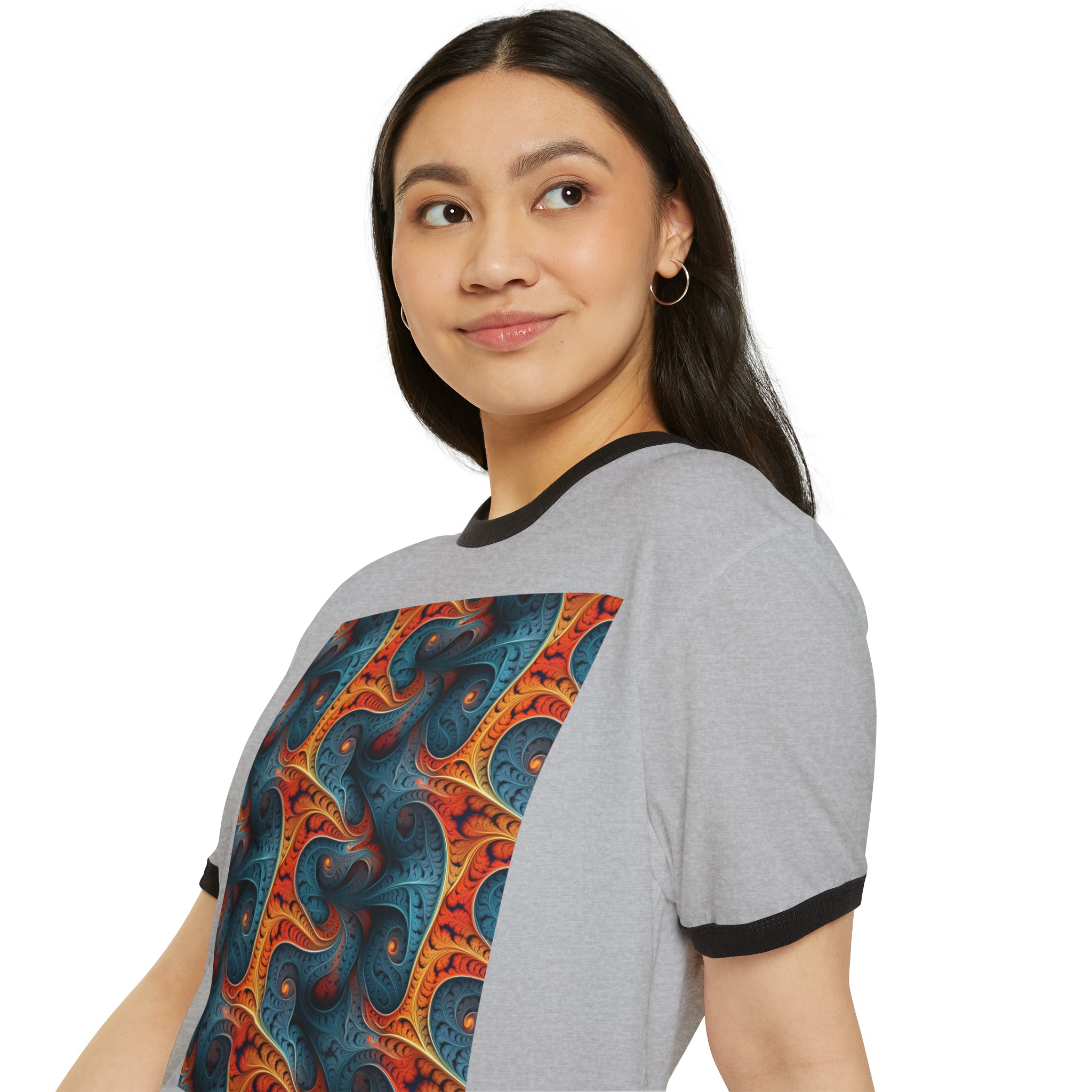 Unisex Cotton Ringer T-Shirt - Abstract Designs 01