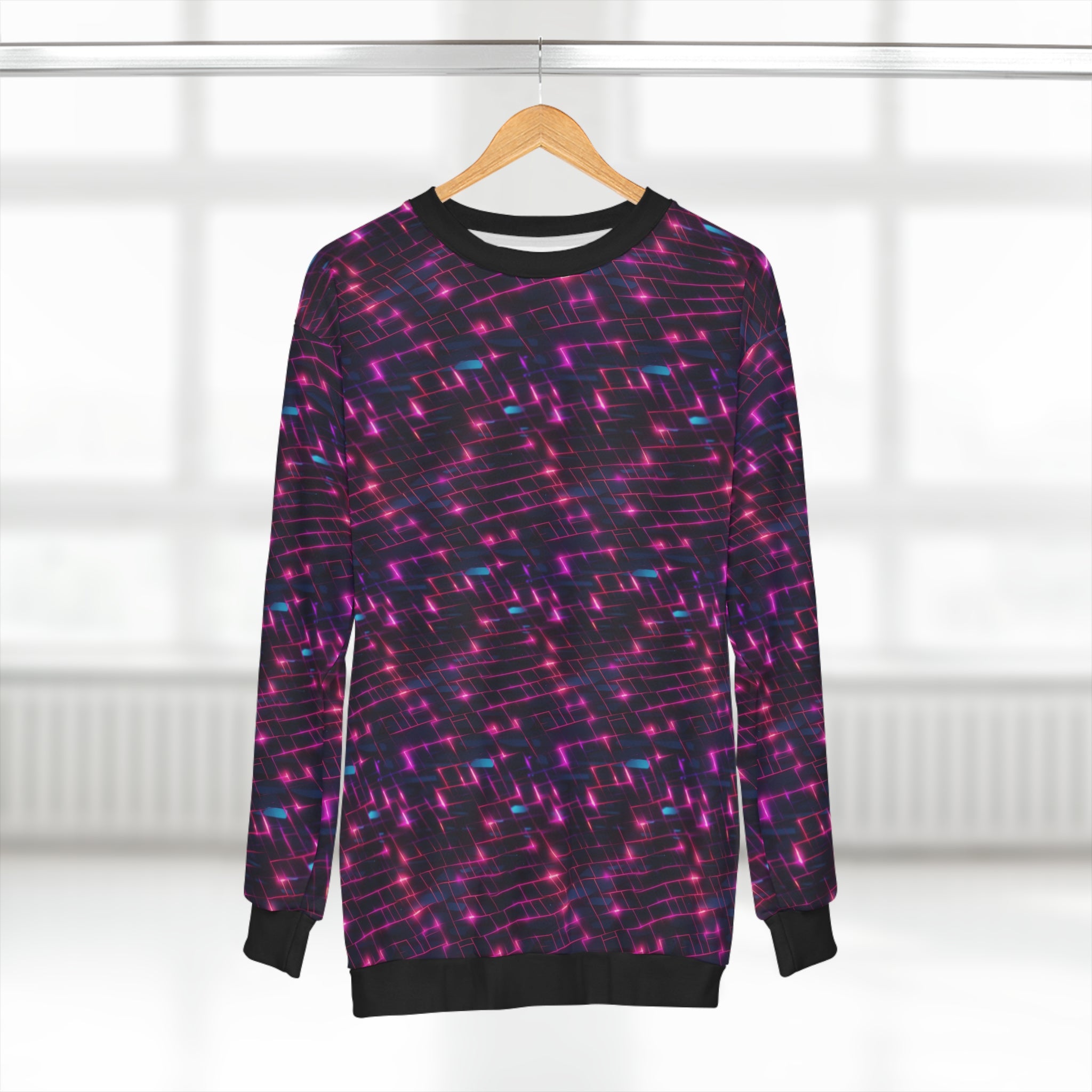 Unisex Sweatshirt (AOP) - Seamless Synthwave Designs 03