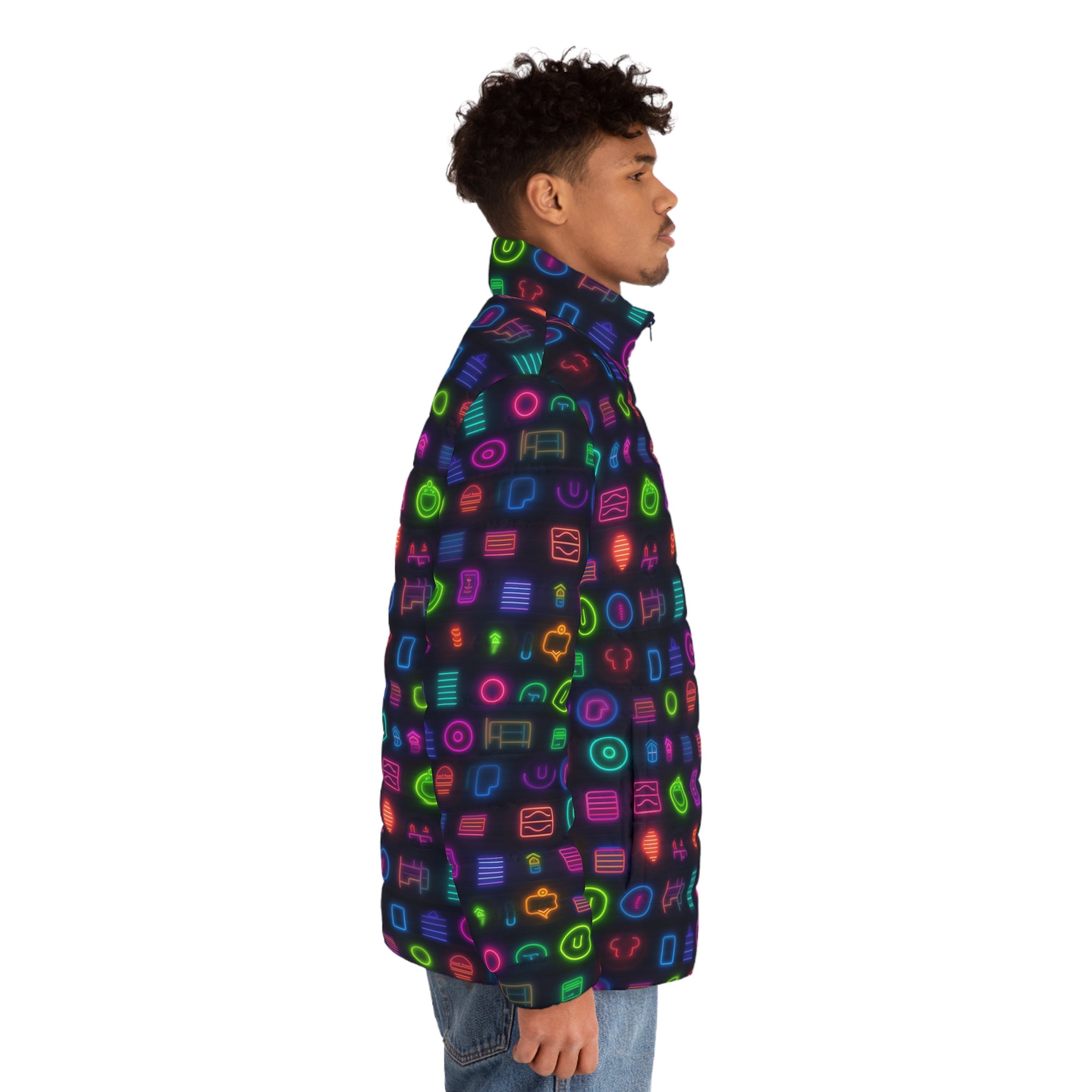 Men's Puffer Jacket (AOP) - Abstract Designs 06