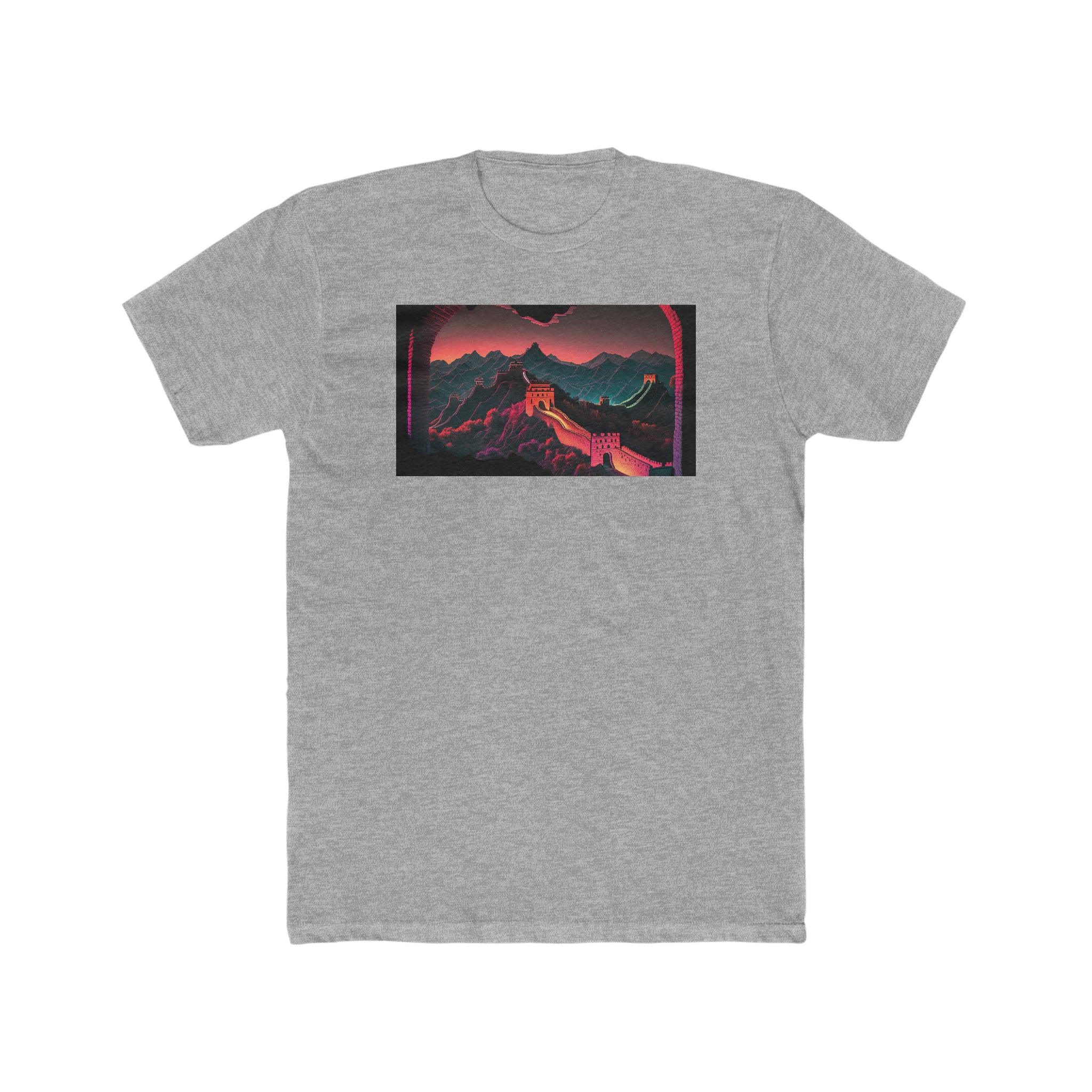 Men's Cotton Crew Tee - Fantasy Art - Great Wall of China