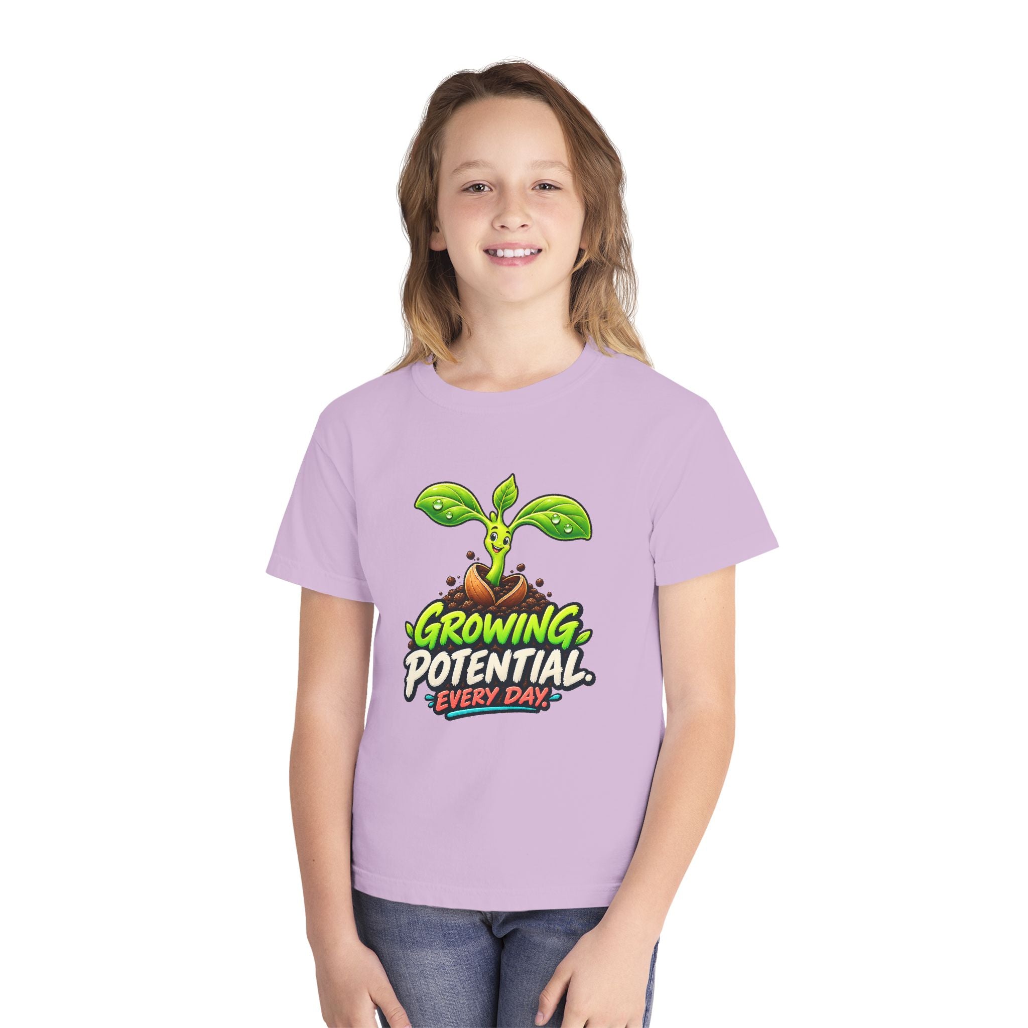 Youth Midweight Cotton Tee - Growing Seedling