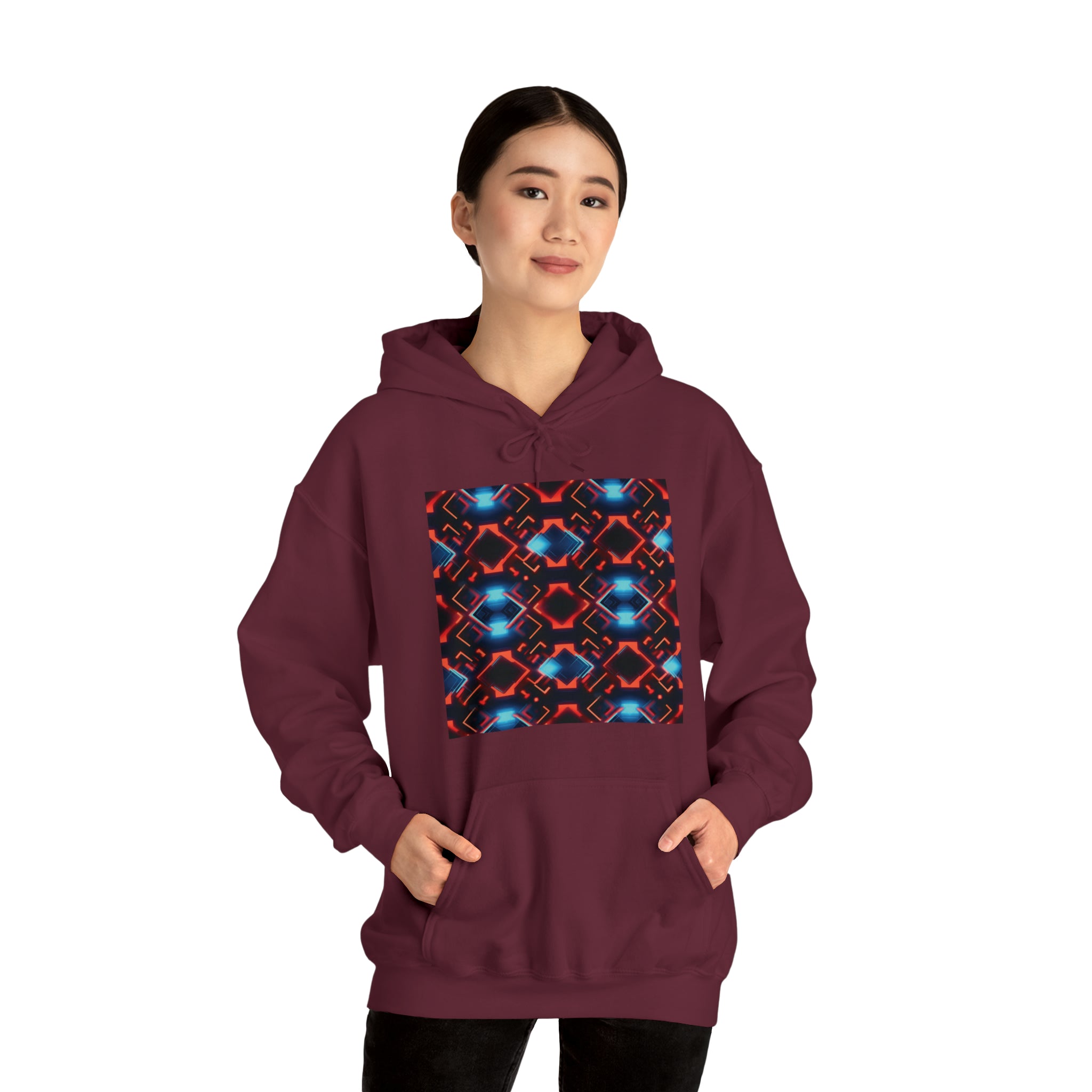 Unisex Heavy Blend™ Hooded Sweatshirt - Abstract Neon Designs 07