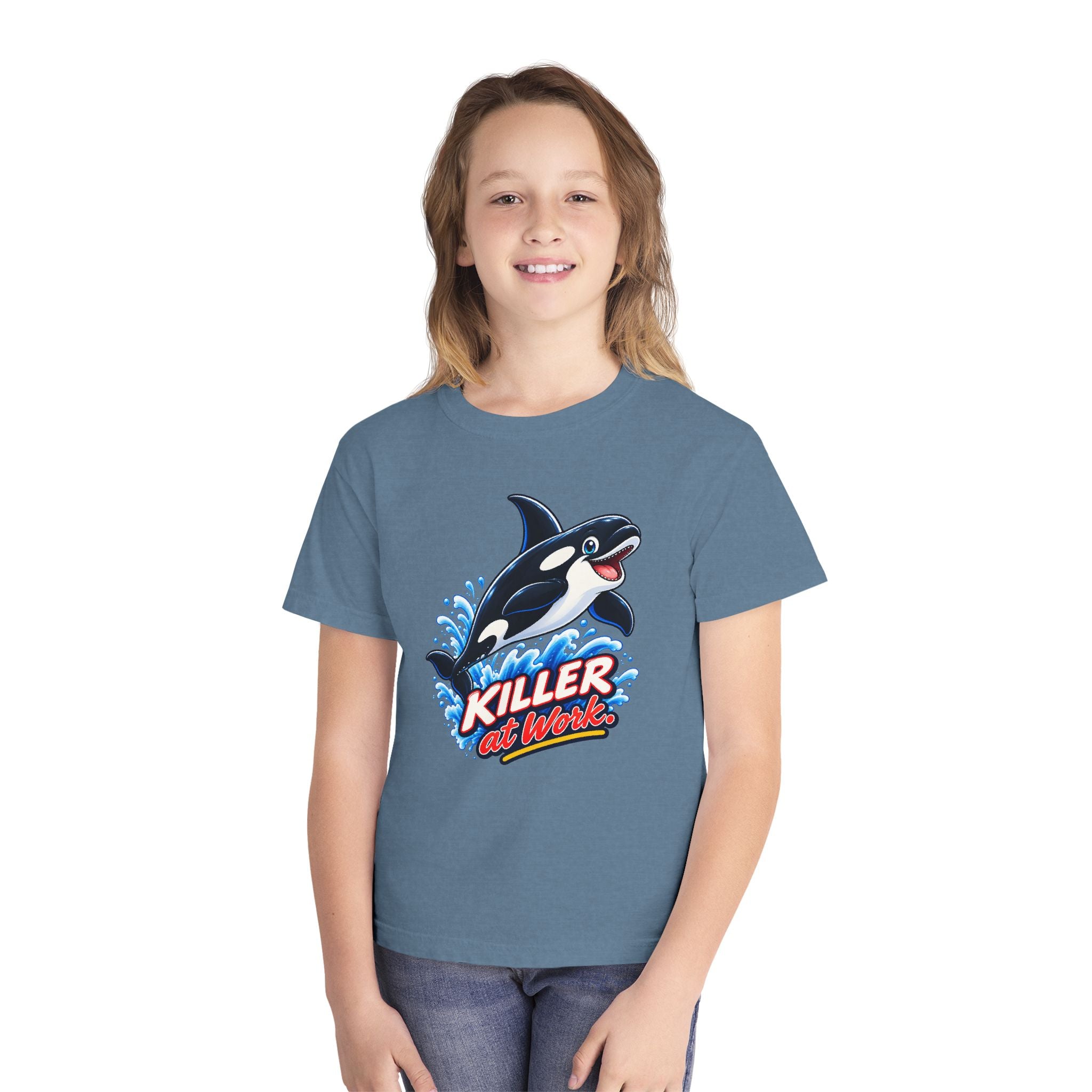 Youth Midweight Cotton Tee - Orca at Work