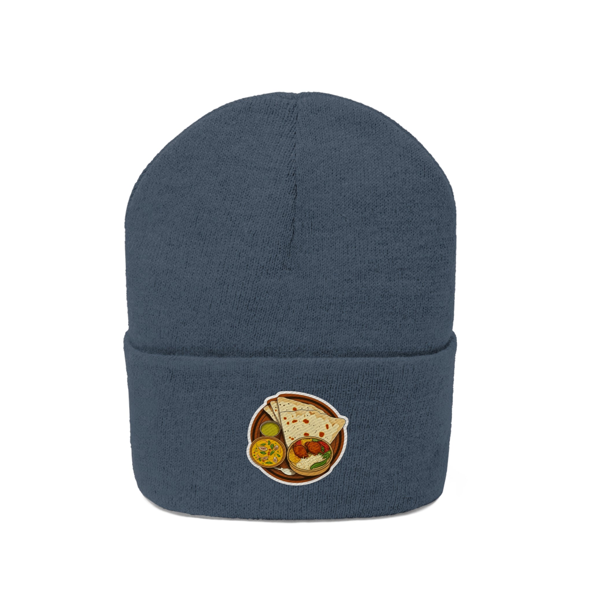 Knit Beanie - Naan & Curry Pop Art