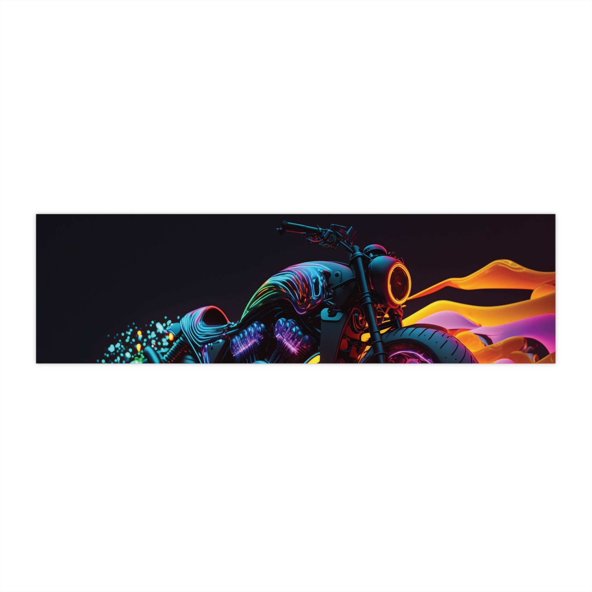 Bumper Stickers - Neon Motorcycle Design 07