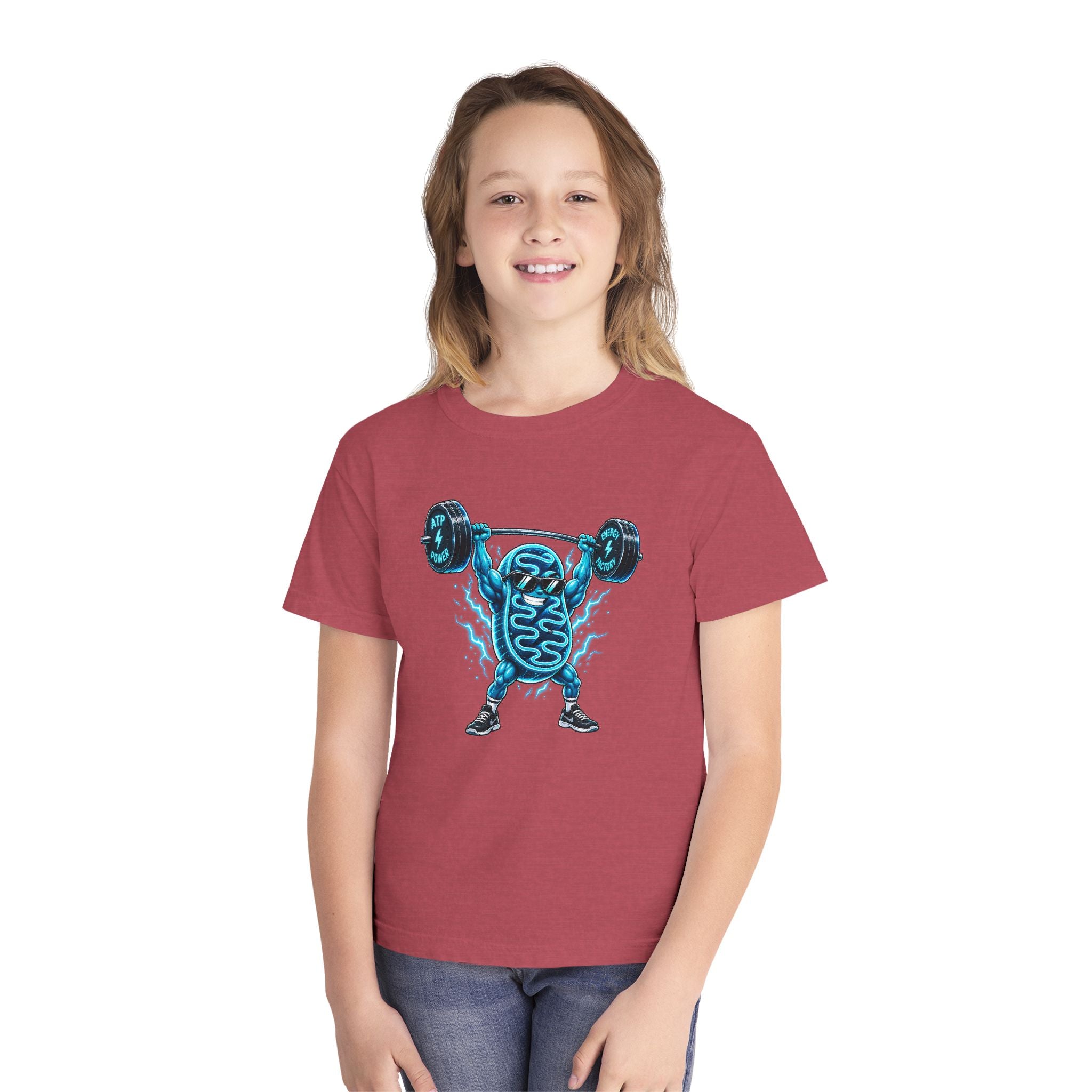 Youth Midweight Cotton Tee - Mitochondria Powerhouse