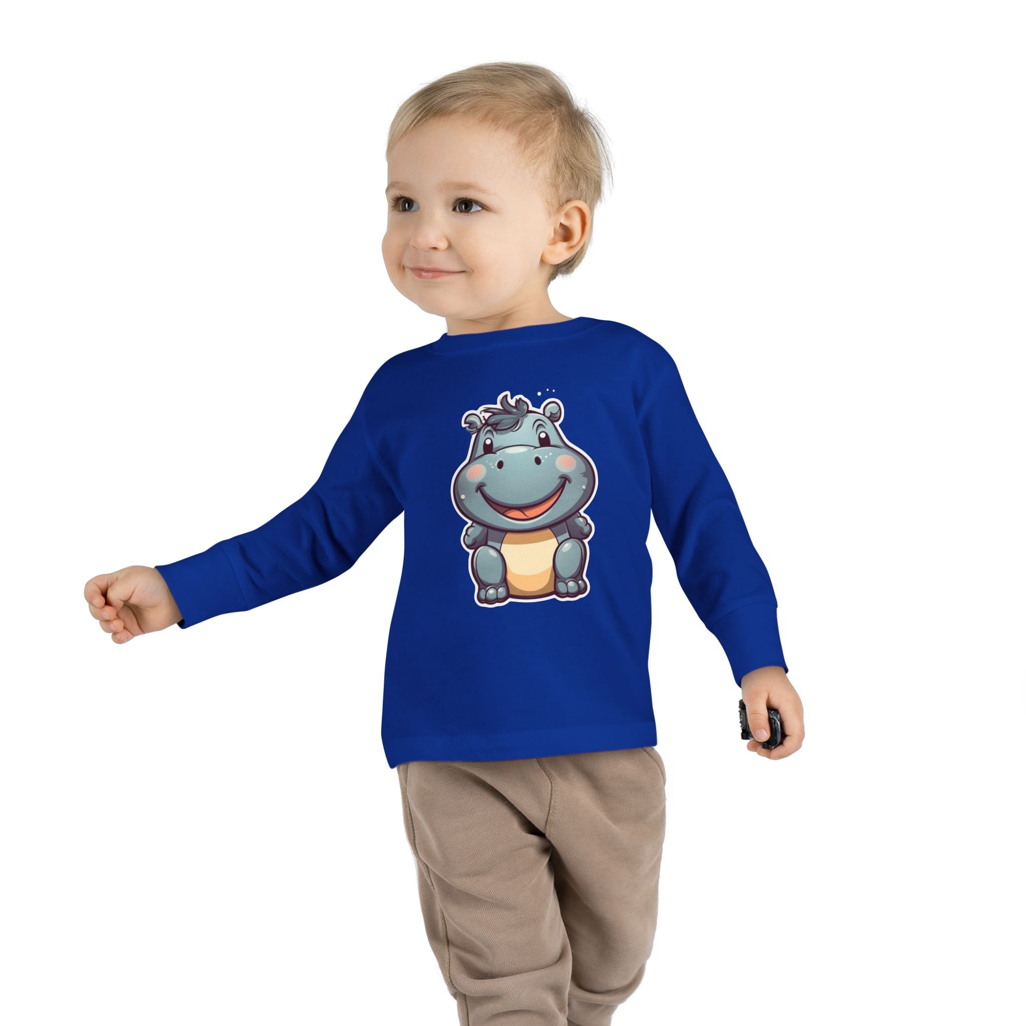 Toddler Long Sleeve Tee - Hippopotamus Calf