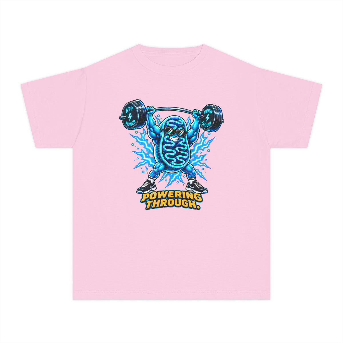Mitochondria Powerhouse, a Science design, on a youth midweight cotton tee