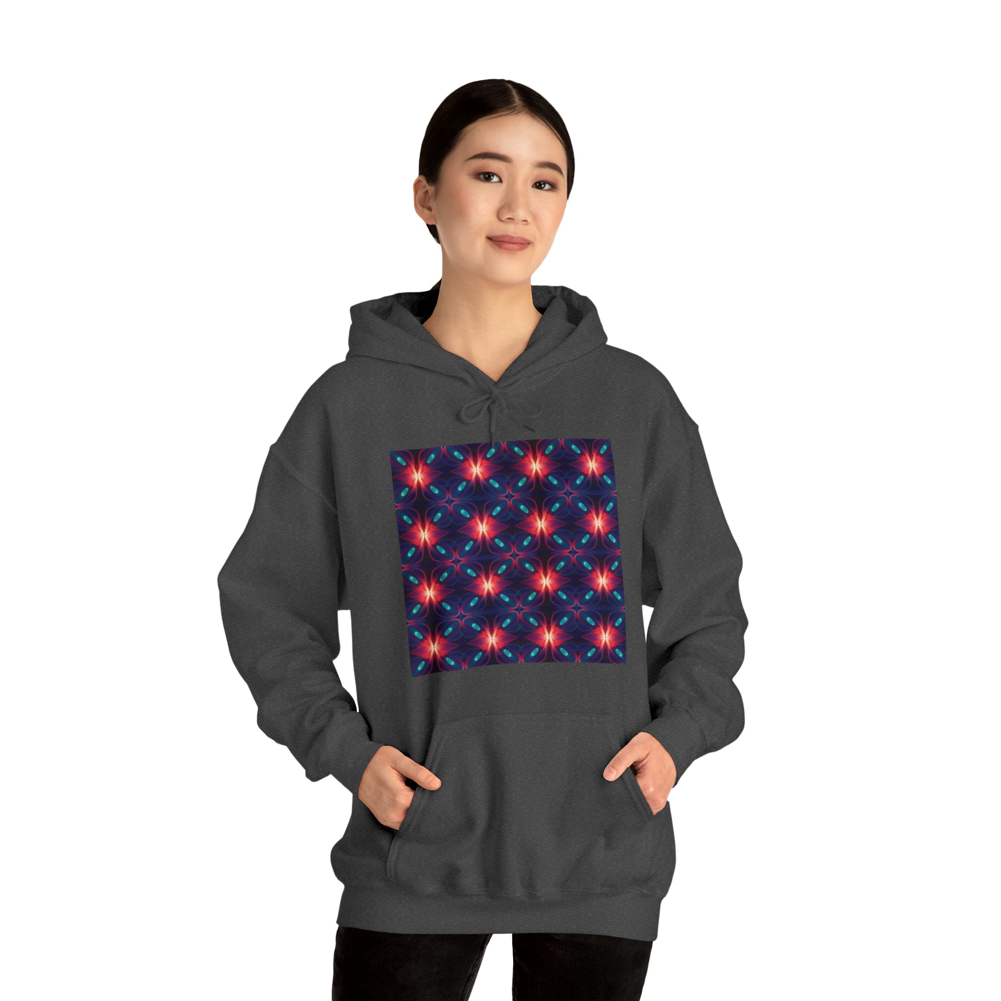 Unisex Heavy Blend™ Hooded Sweatshirt - Abstract Neon Designs 04
