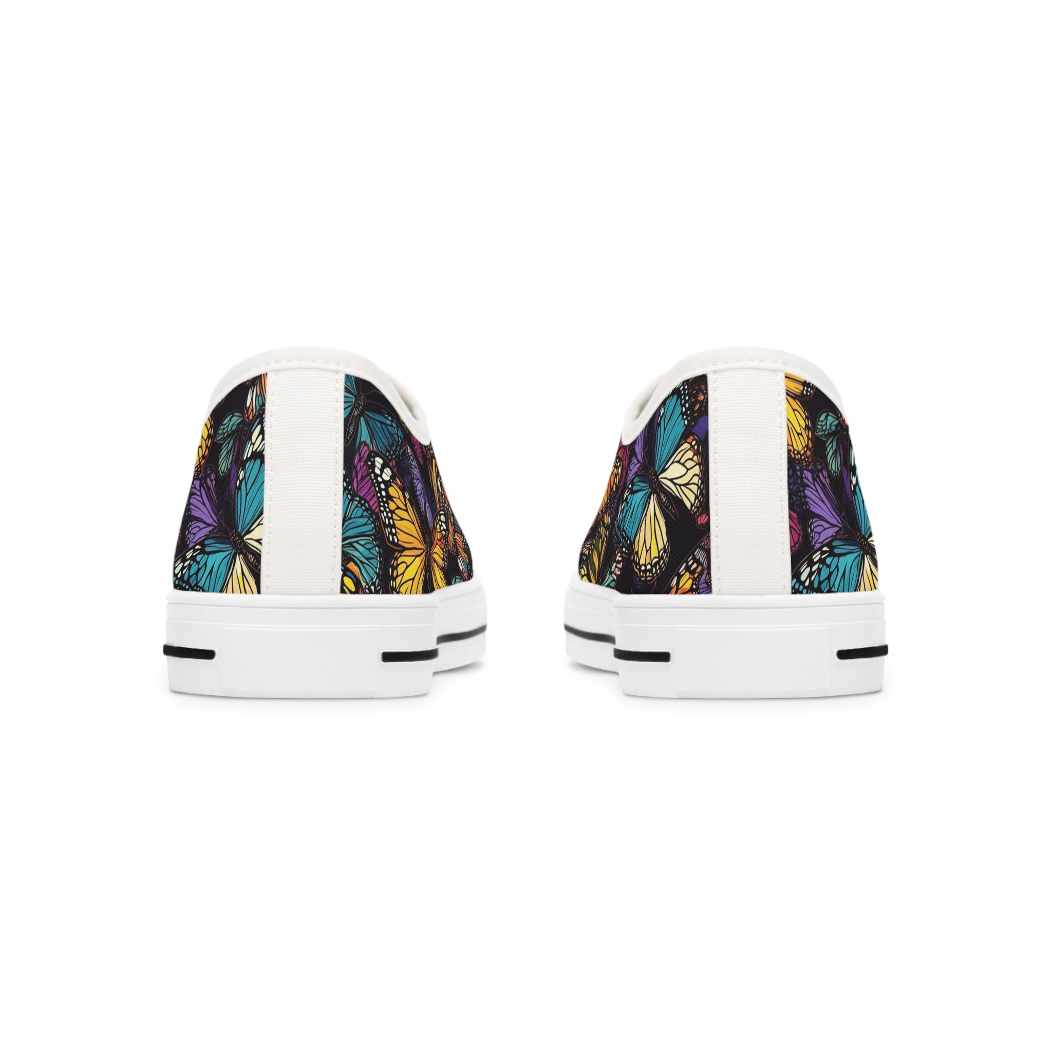 Women's Low Top Sneakers (AOP) - Seamless Butterfly Designs 06