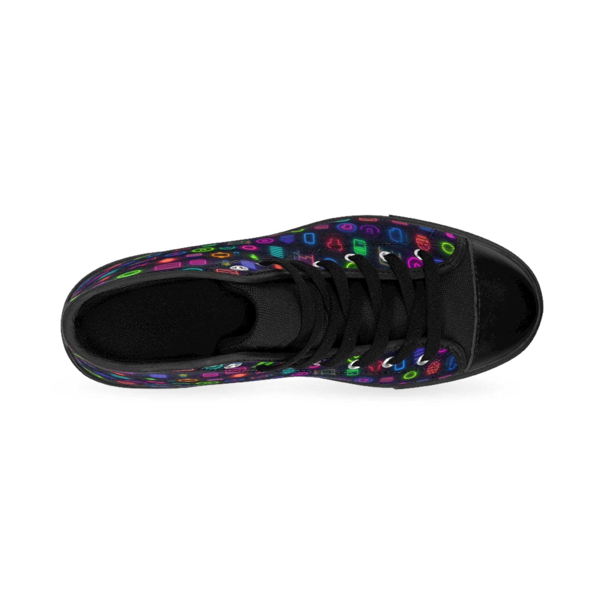 Men's Classic Sneakers (AOP) - Seamless Vibrant Neon Designs 04