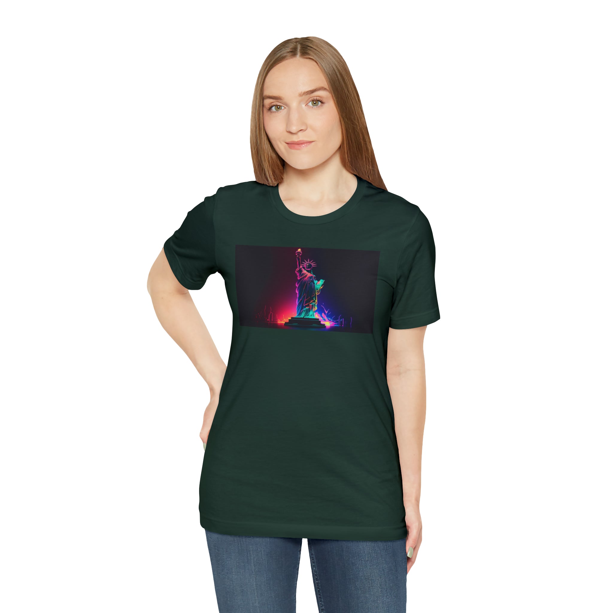 Unisex Jersey Short Sleeve Tee - Statue of Liberty, New York, USA