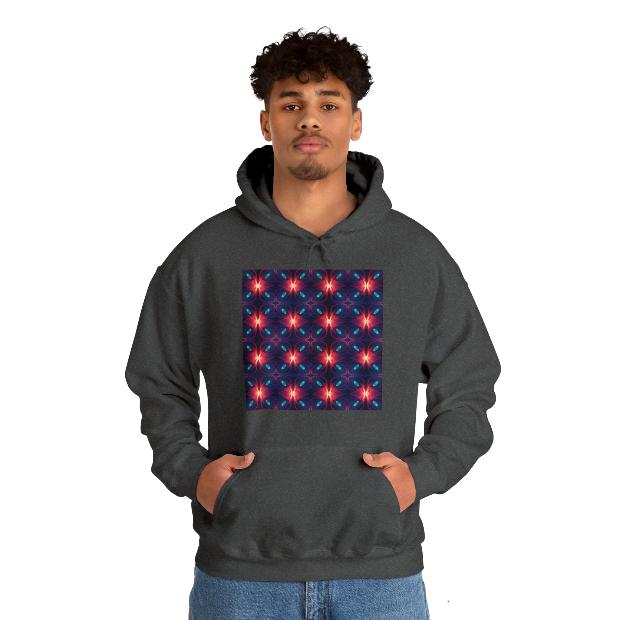 Unisex Heavy Blend™ Hooded Sweatshirt - Abstract Neon Designs 04