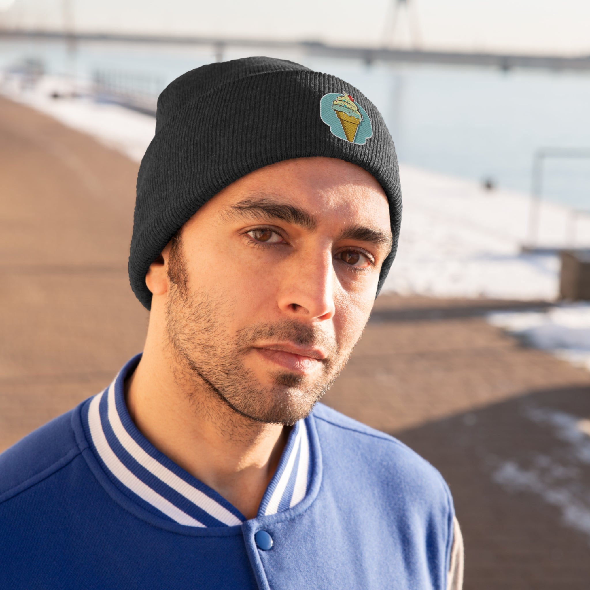 Knit Beanie - Ice-cream Pop Art 02