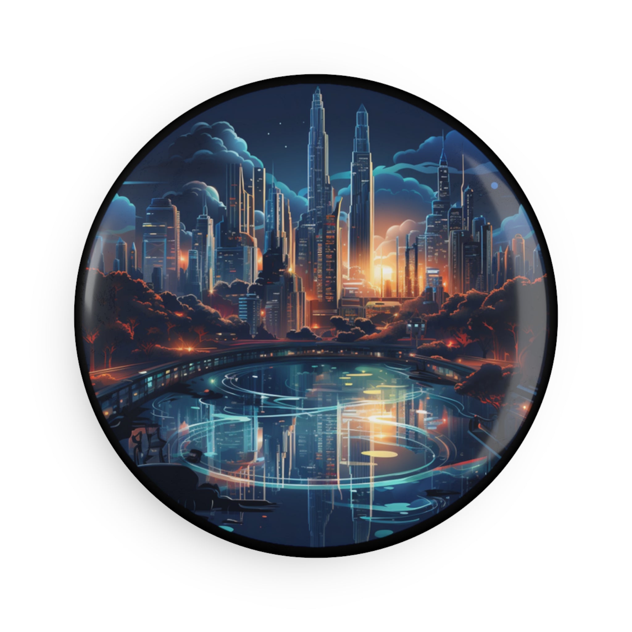 Button Magnet, Round (1 & 10 pcs) - Isometric City Designs 26