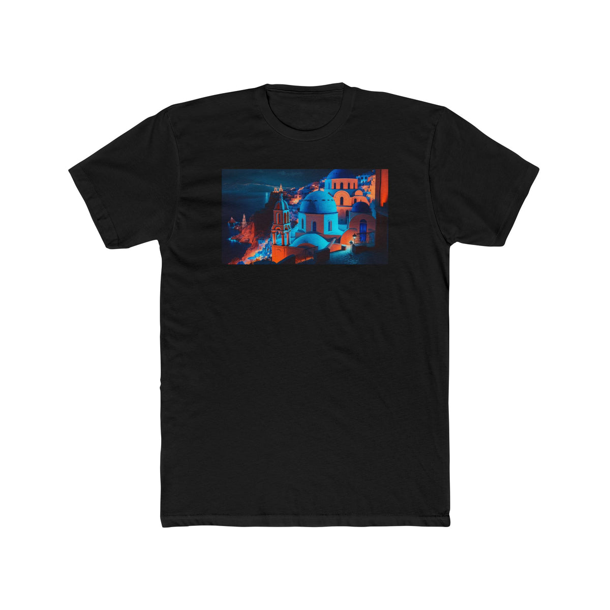 Men's Cotton Crew Tee - Elsewhere collection - Oia Blue Domes