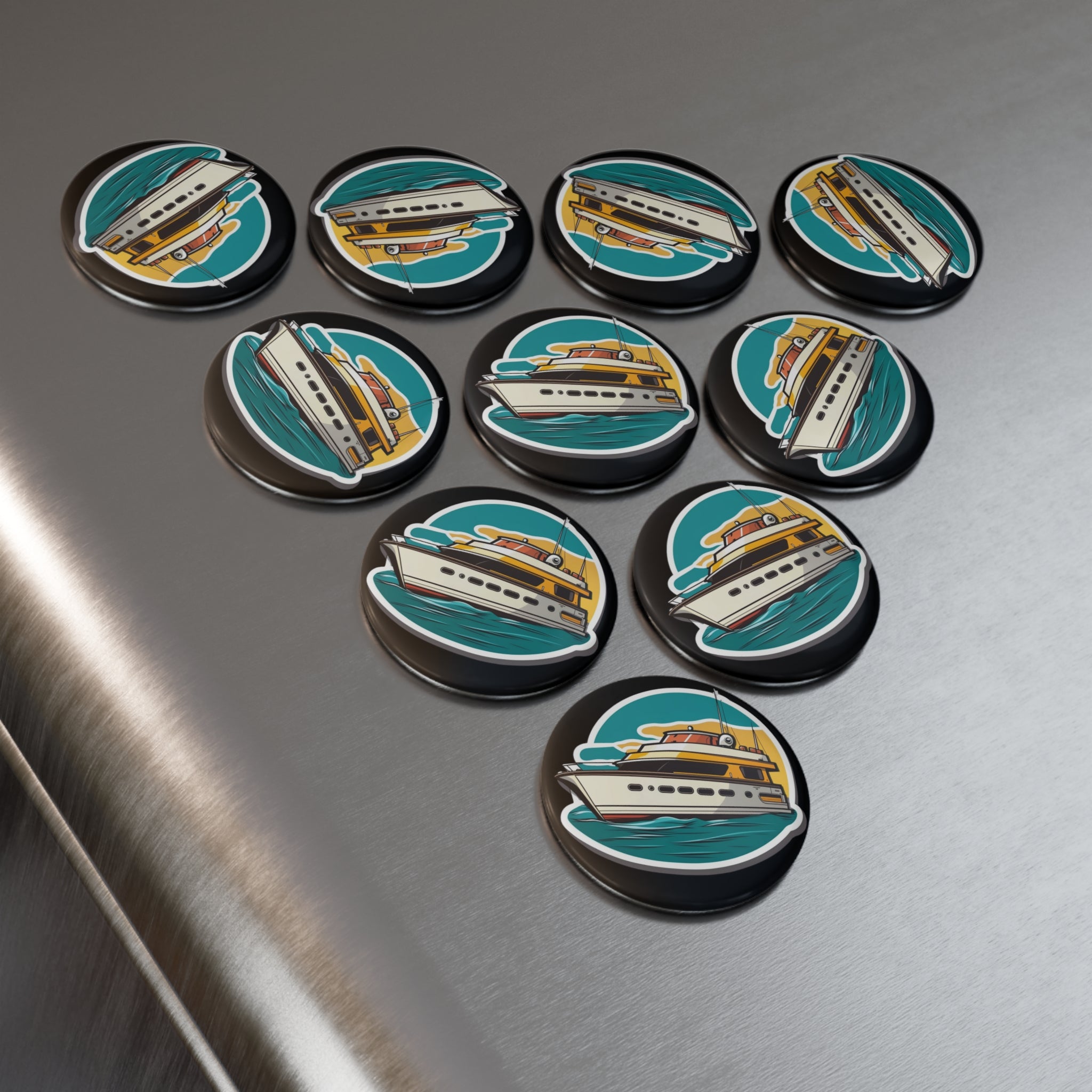 Button Magnet, Round (1 & 10 pcs) - Dump Truck