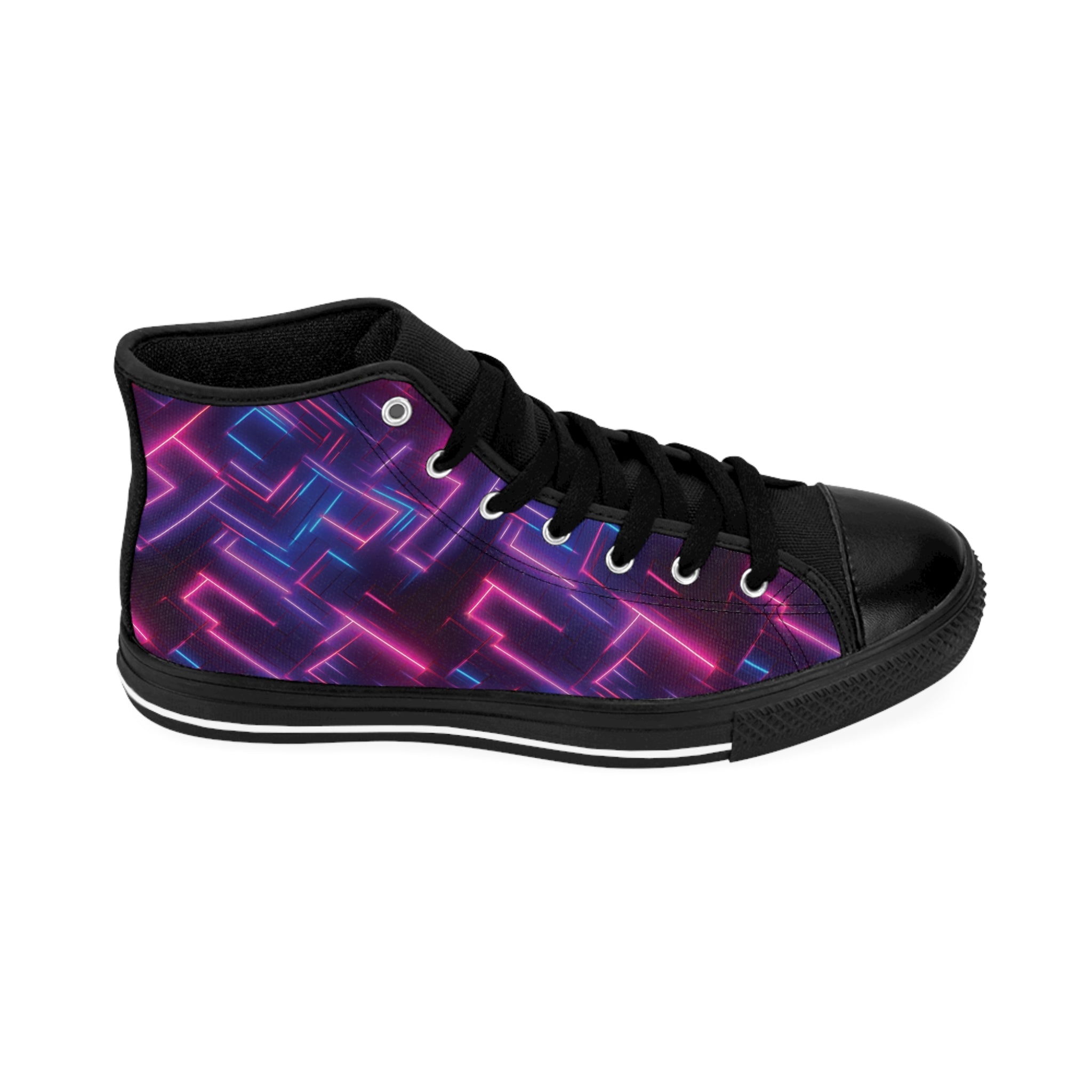 Men's Classic Sneakers (AOP) - Seamless Vibrant Synthwave Designs 05