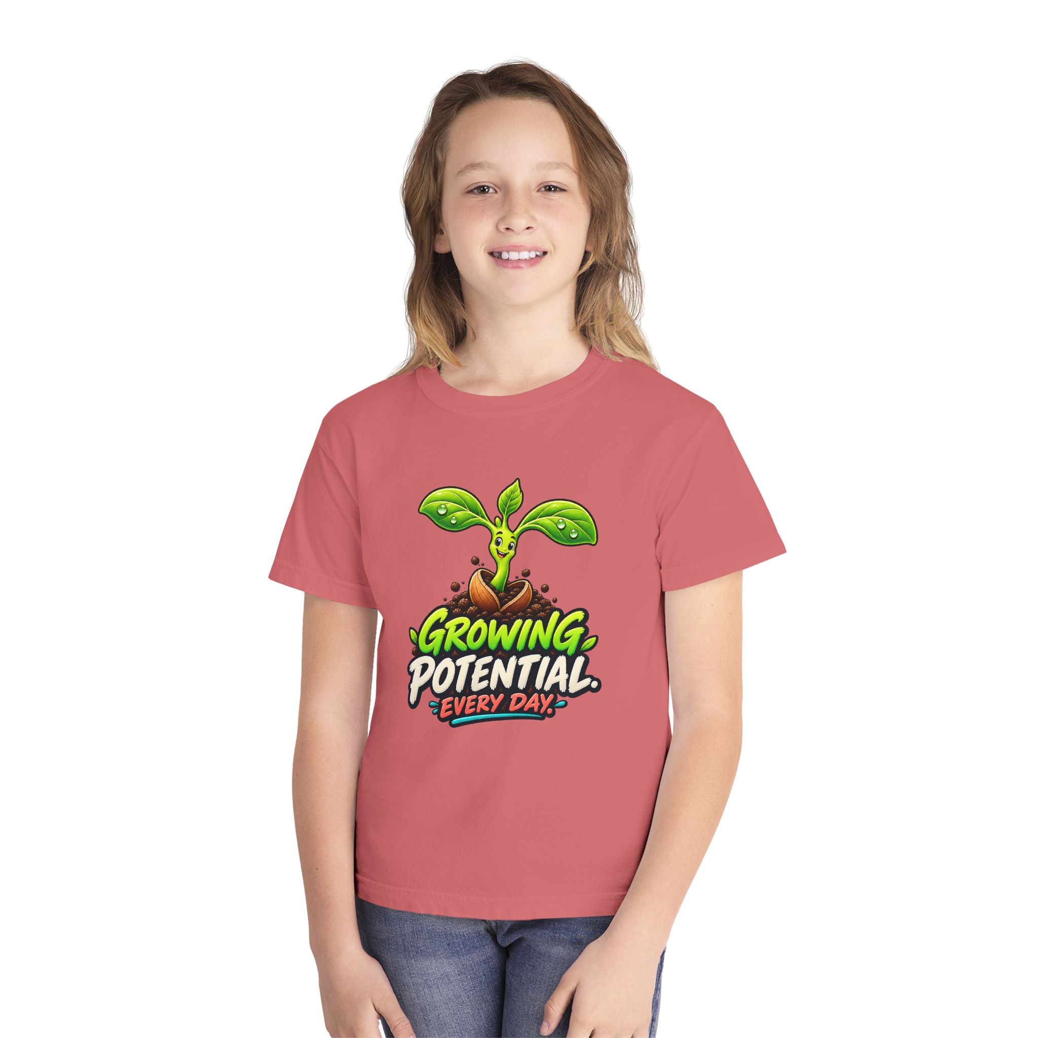 Youth Midweight Cotton Tee - Growing Seedling