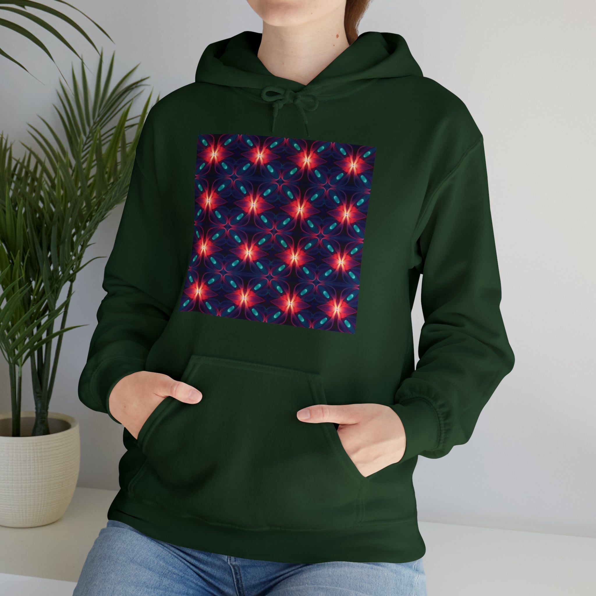 Unisex Heavy Blend™ Hooded Sweatshirt - Abstract Neon Designs 04