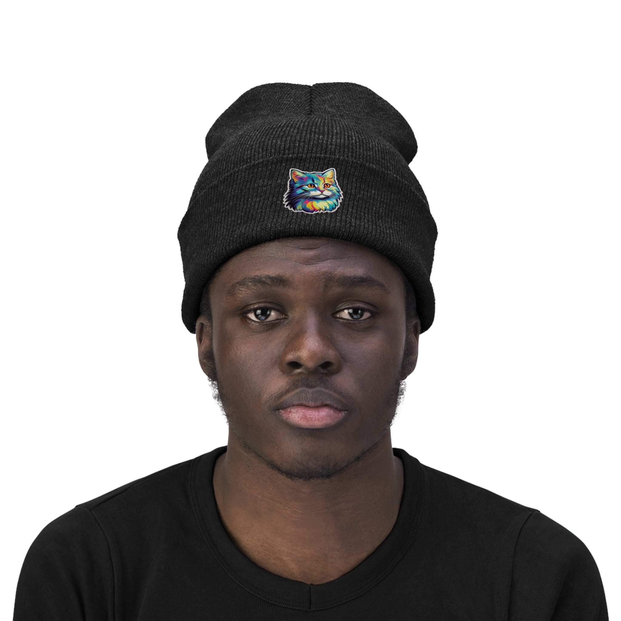 Knit Beanie - Kitten Pop Art 01