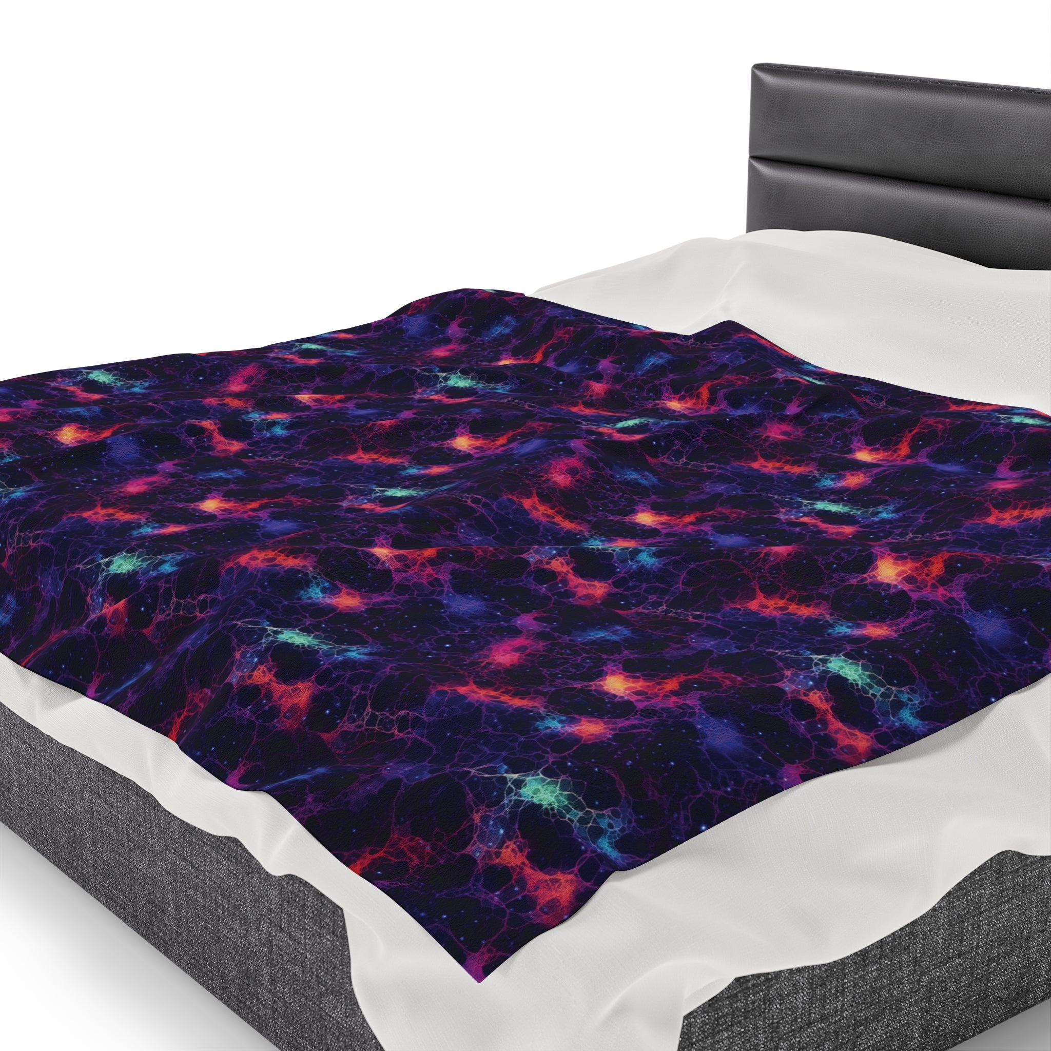 Velveteen Plush Blanket (AOP) - Fantasy Galaxies 08