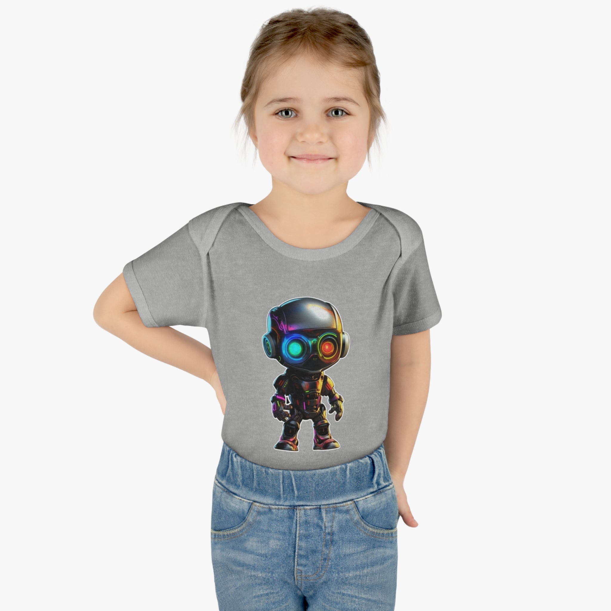 Infant Baby Rib Bodysuit - Byte, Robot Pop Art 06