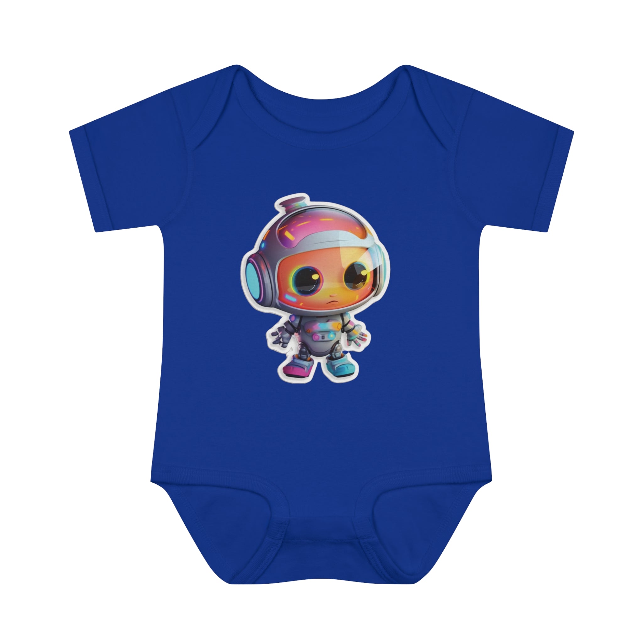 Infant Baby Rib Bodysuit - Botty, Robot Pop Art 03