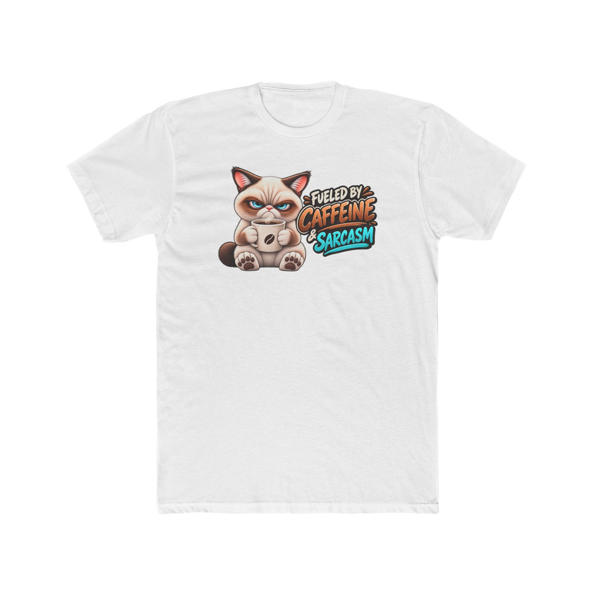 Men's Cotton Crew Tee - Grumpy Cats Collection - Fueled by Caffeine & Sarcasm