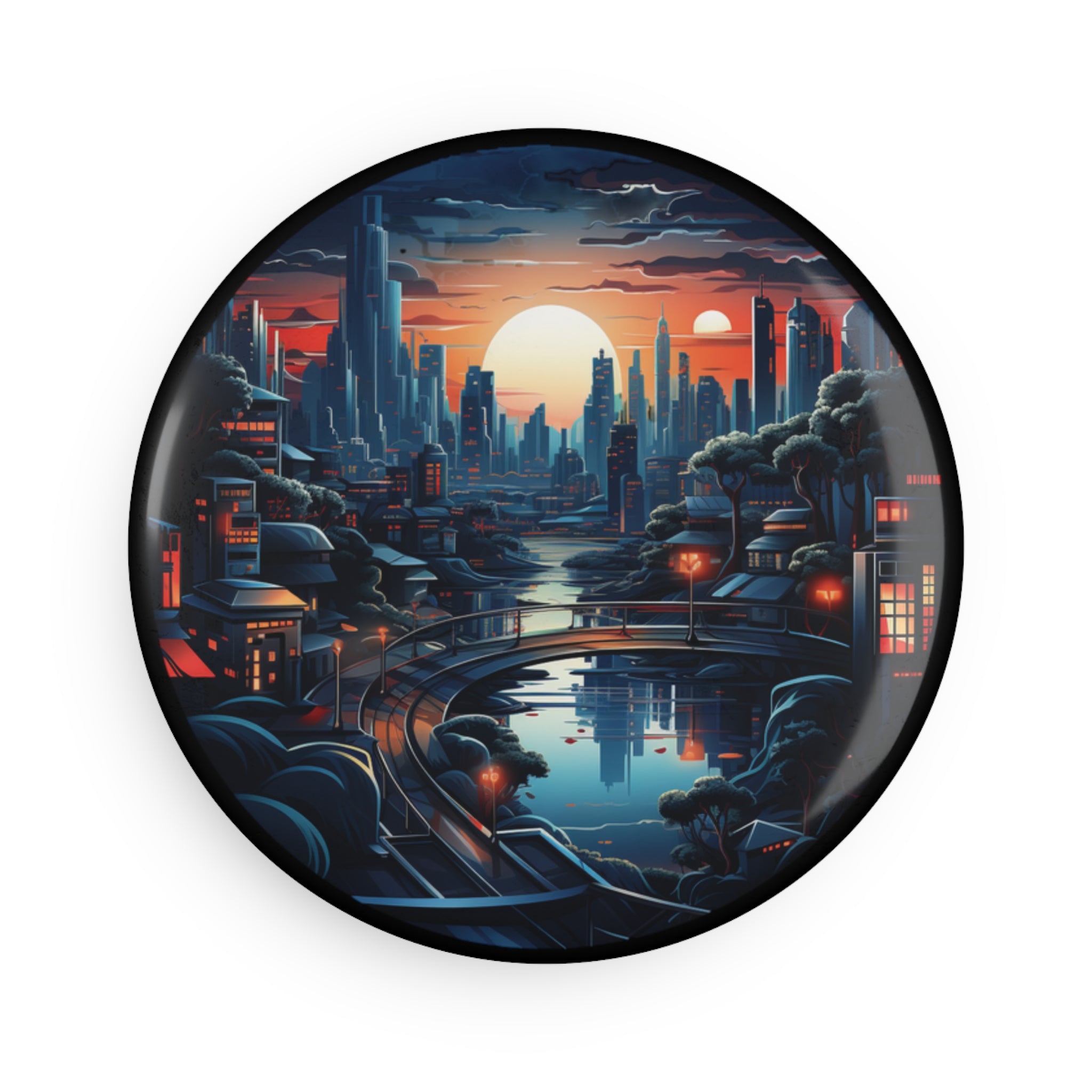Button Magnet, Round (1 & 10 pcs) - Isometric City Designs 35