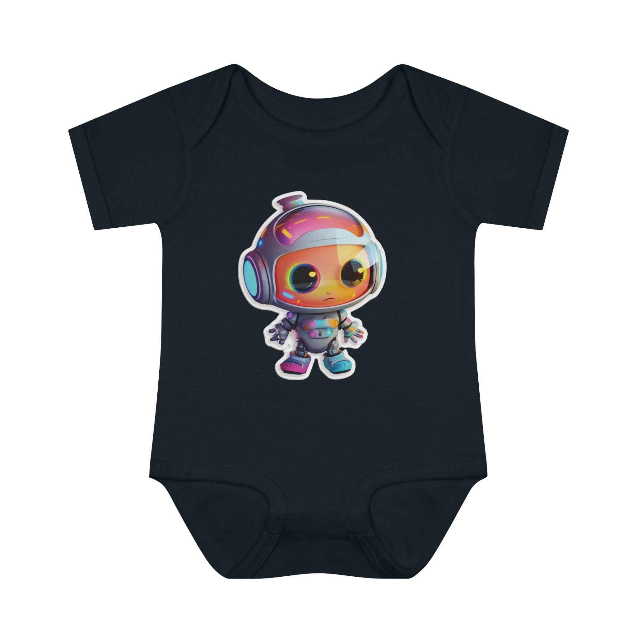 Infant Baby Rib Bodysuit - Botty, Robot Pop Art 03