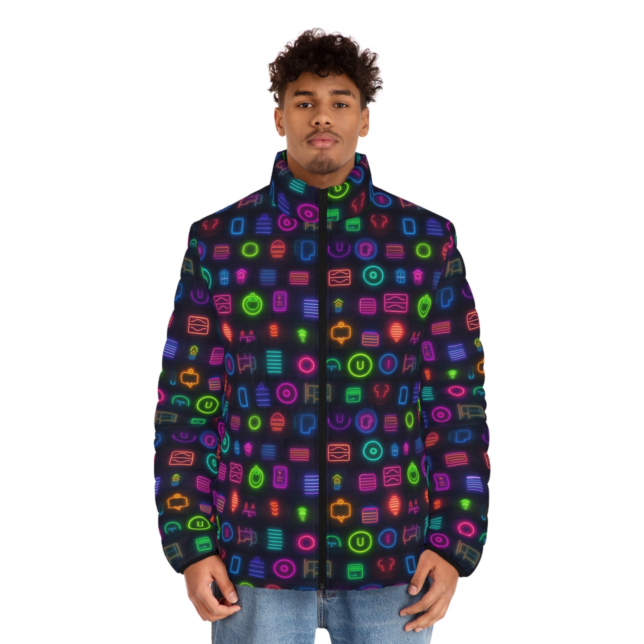 Men's Puffer Jacket (AOP) - Abstract Designs 06