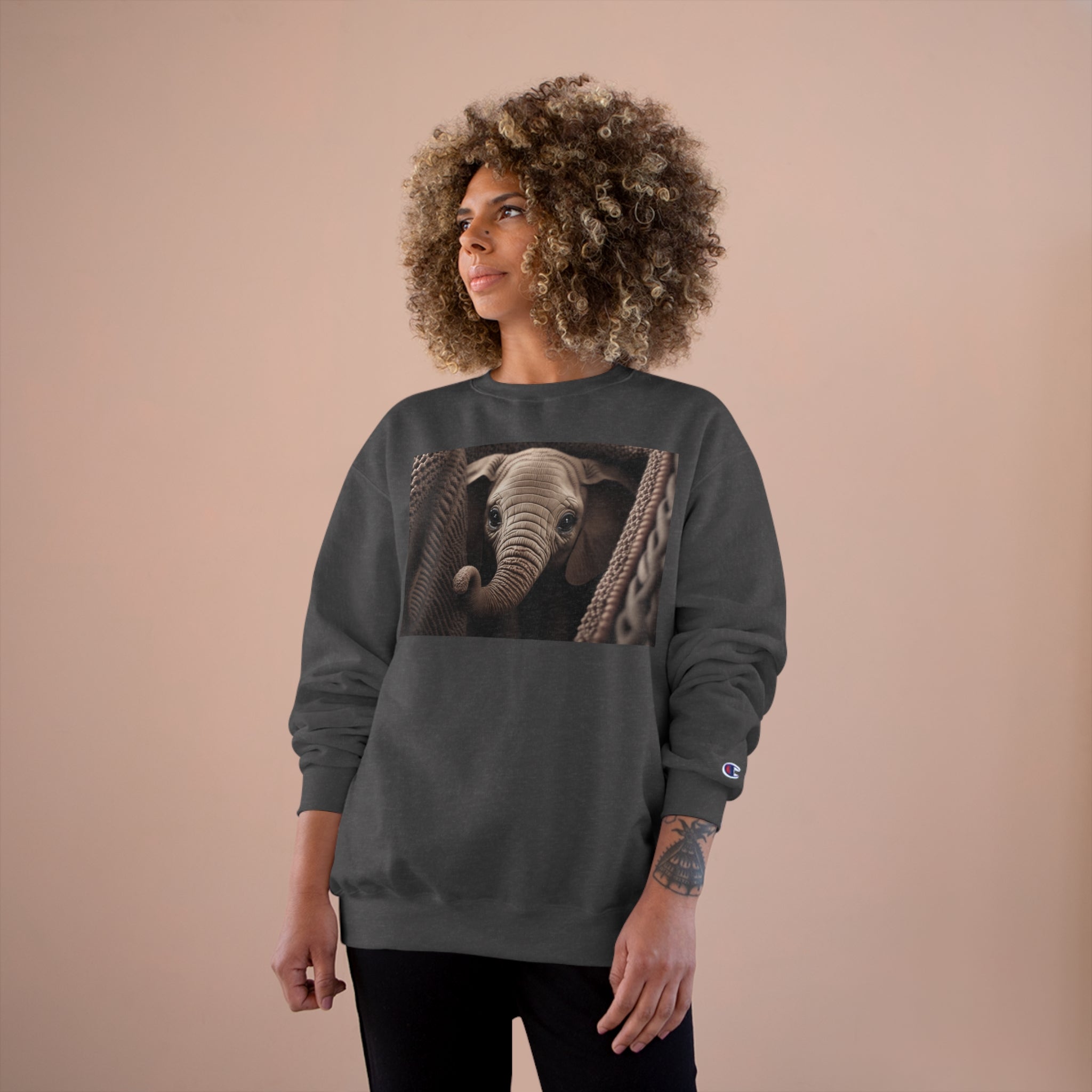 Champion Sweatshirt - Knit Animals, Elephant Calf