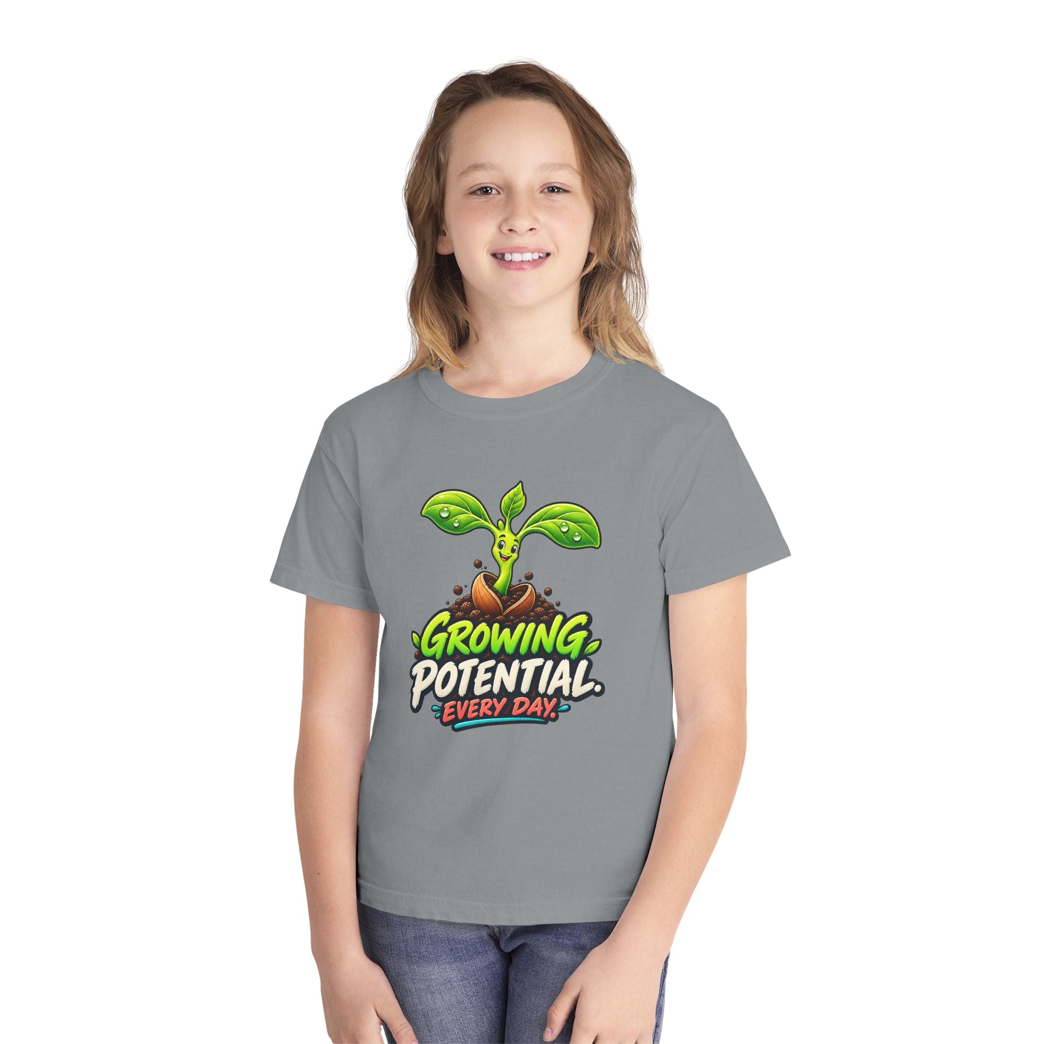 Youth Midweight Cotton Tee - Growing Seedling