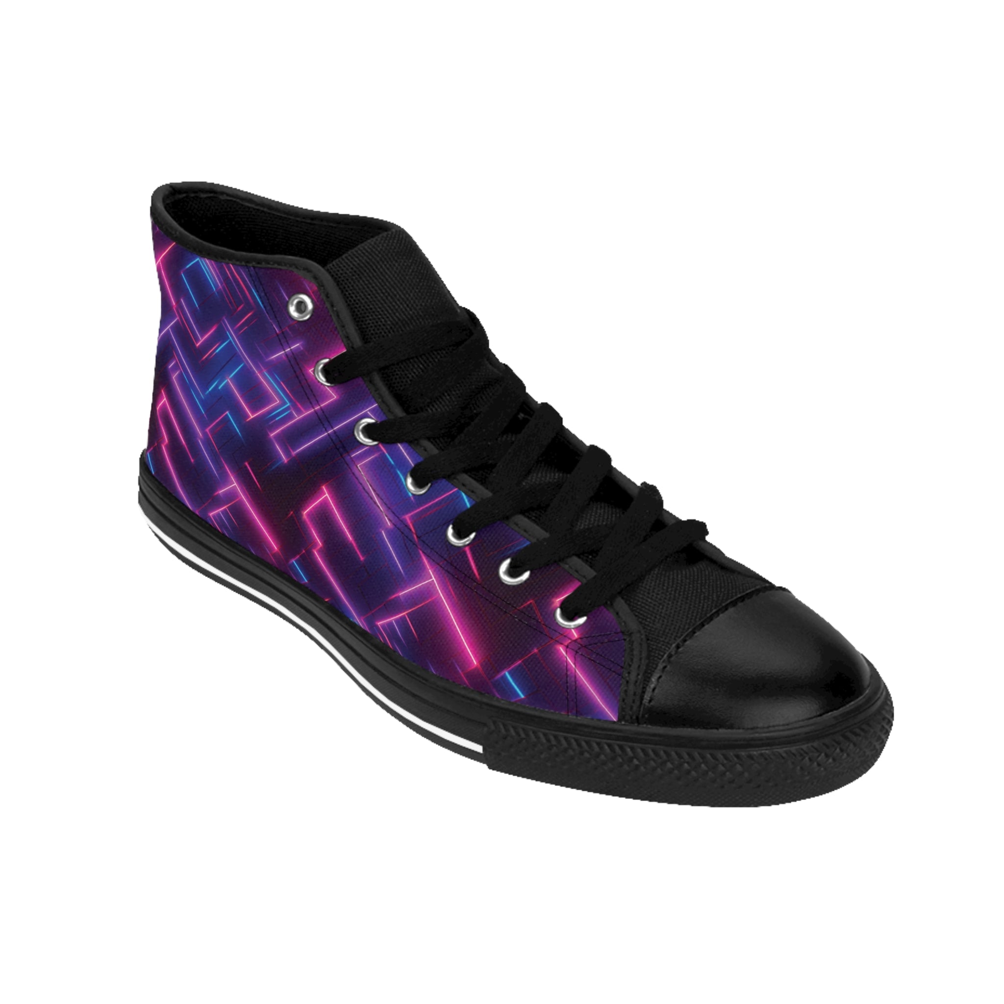 Men's Classic Sneakers (AOP) - Seamless Vibrant Synthwave Designs 05