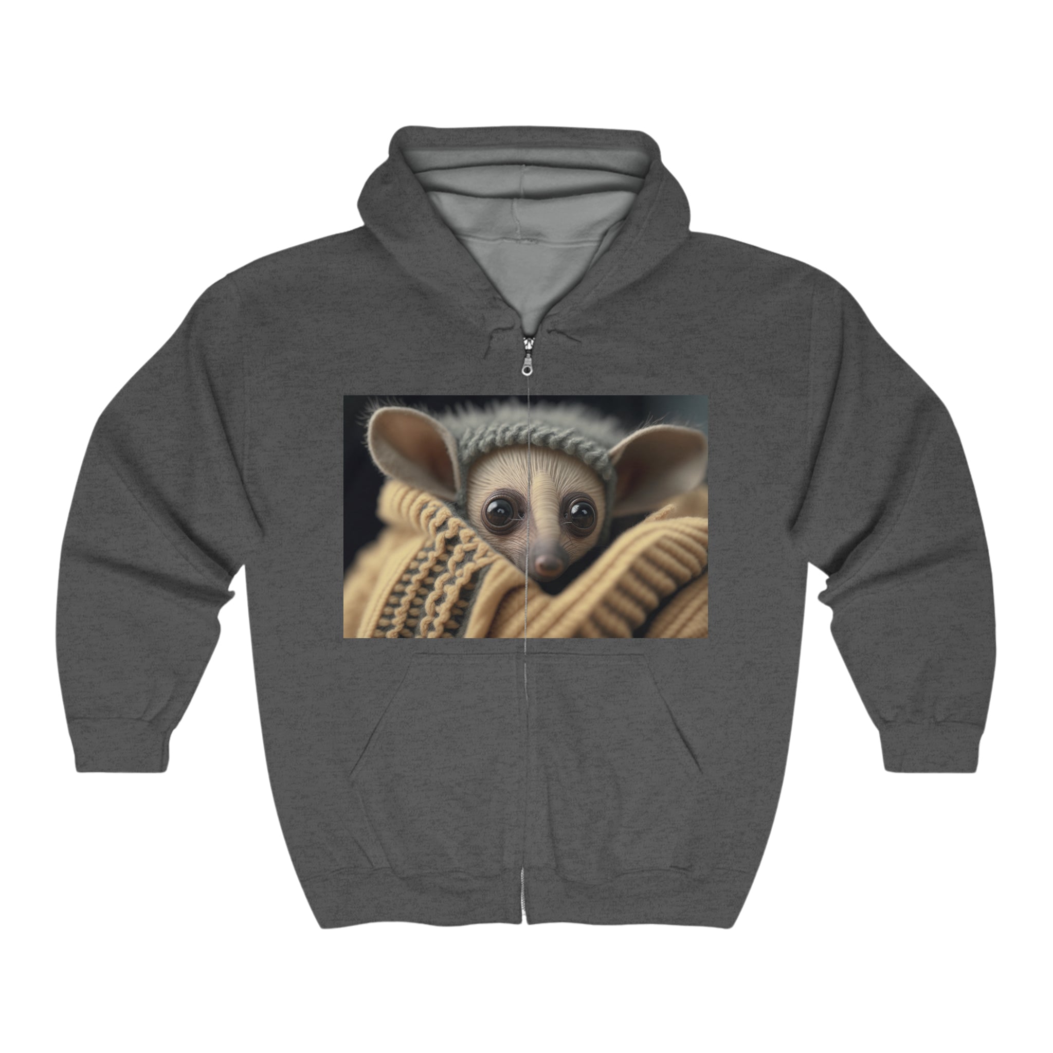 Unisex Heavy Blend™ Full Zip Hooded Sweatshirt - Baby Animals - Aye-aye