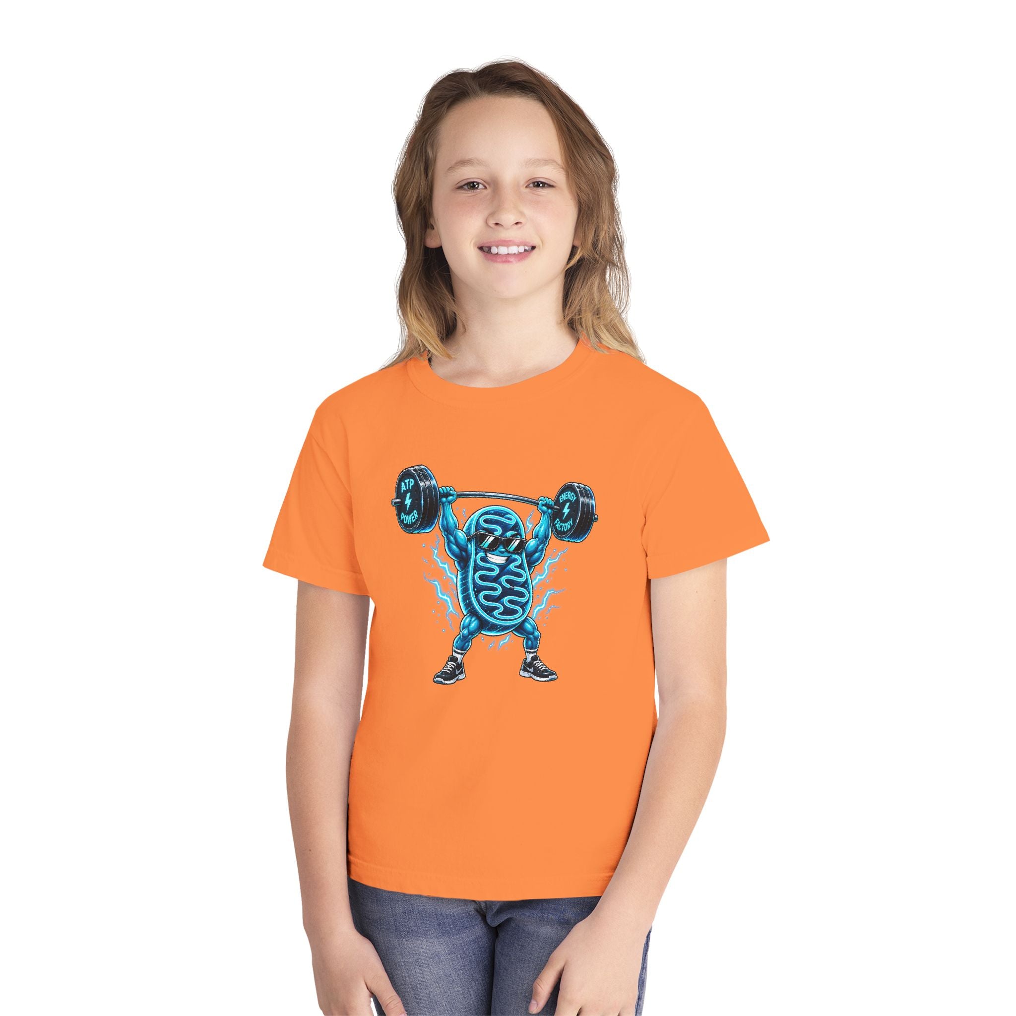 Youth Midweight Cotton Tee - Mitochondria Powerhouse
