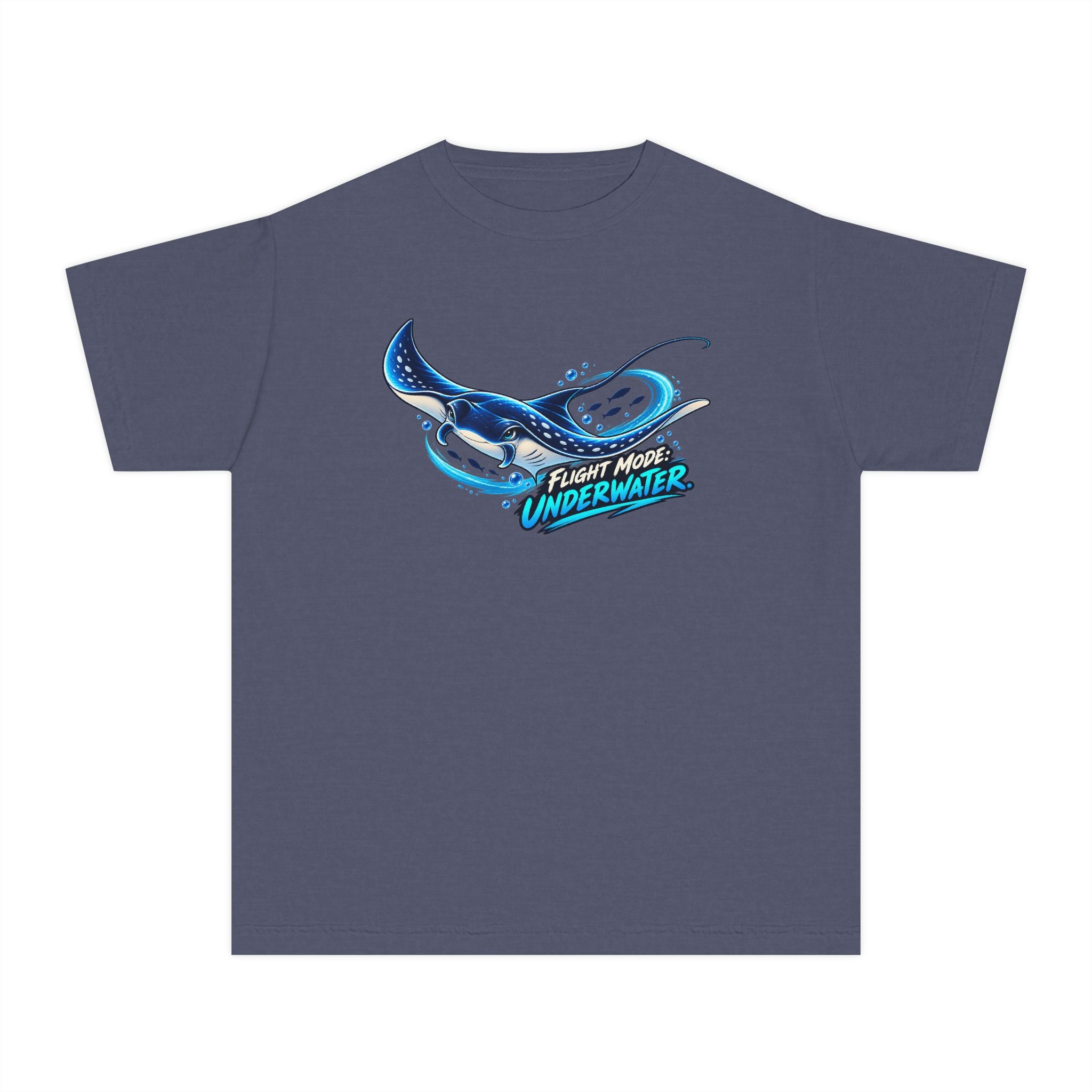 Youth Midweight Cotton Tee - Manta Ray