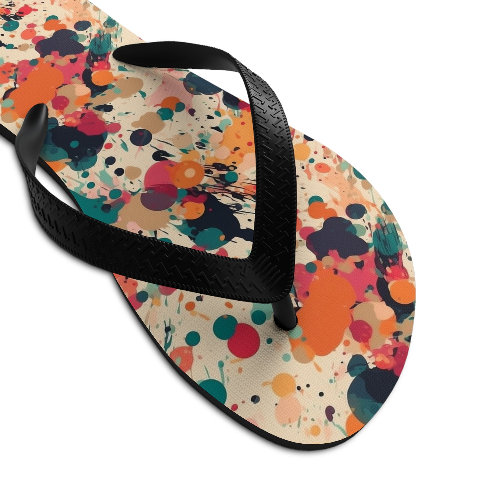 Unisex Flip-Flops (AOP) - Seamless Color Splatter Designs 04