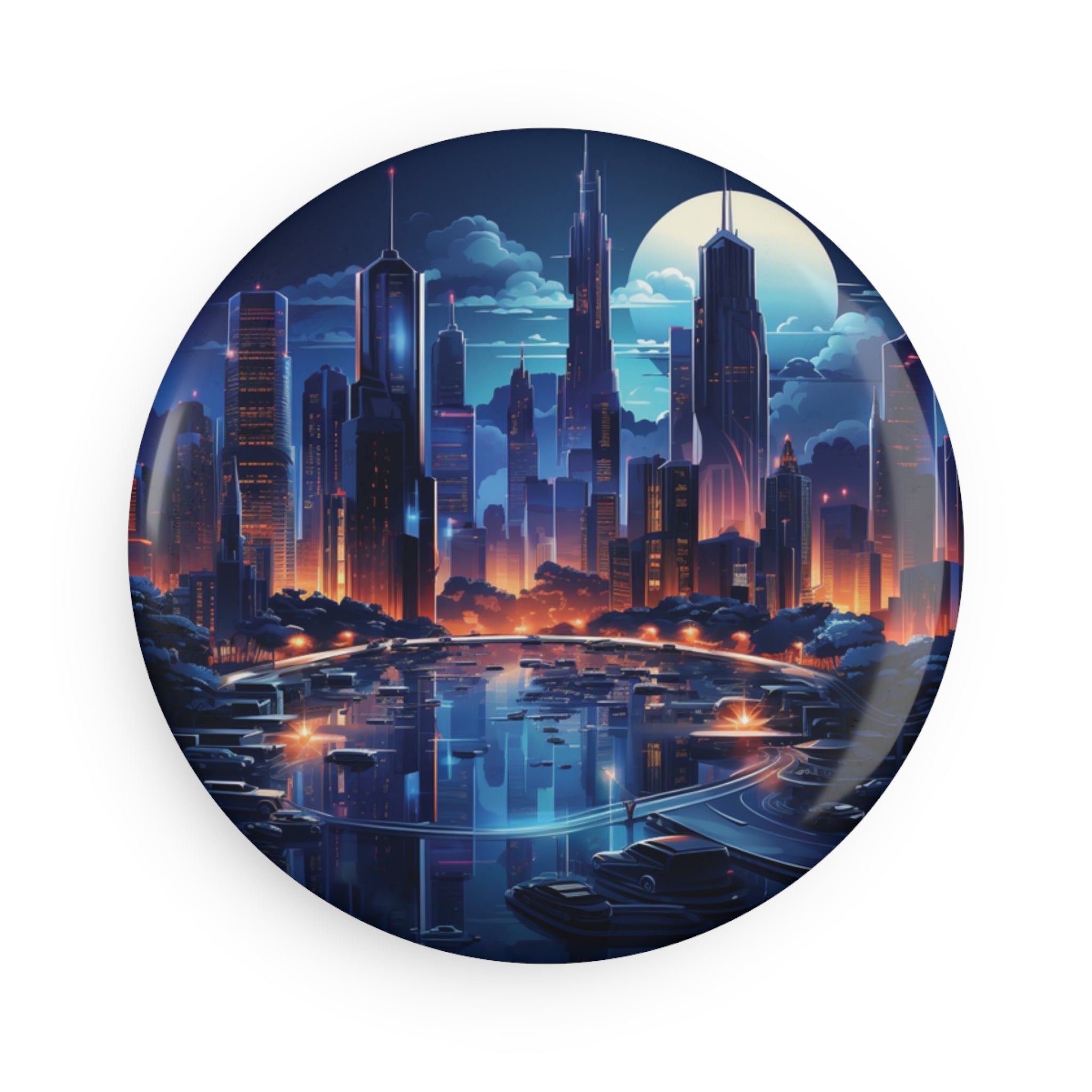 Button Magnet, Round (1 & 10 pcs) - Isometric City Designs 25